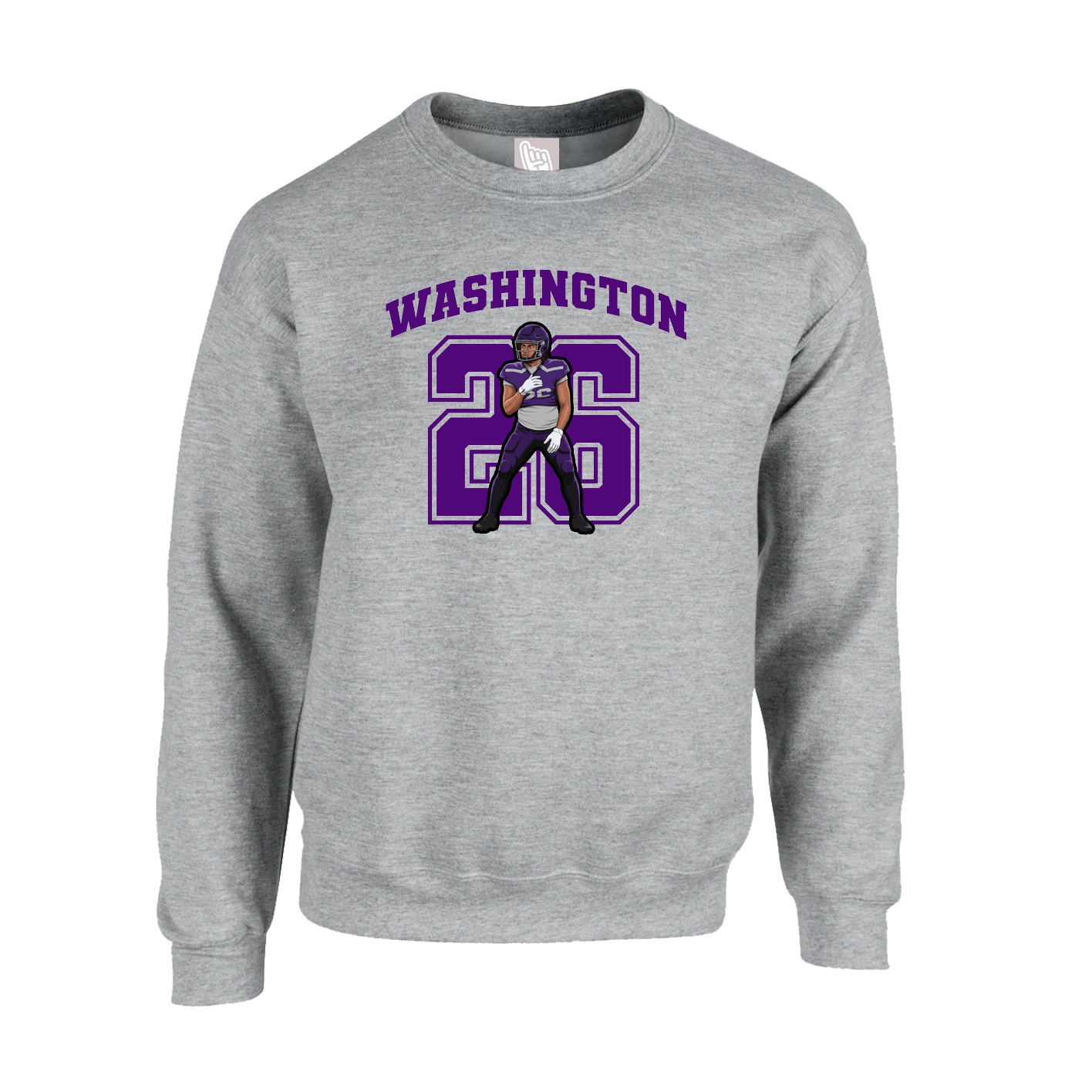 Fleece Crew — Number in Grey