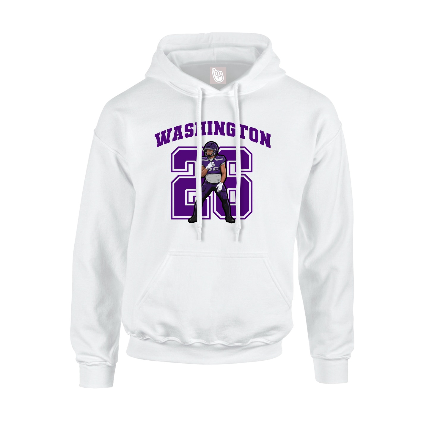 Youth Hoodie — Number in White