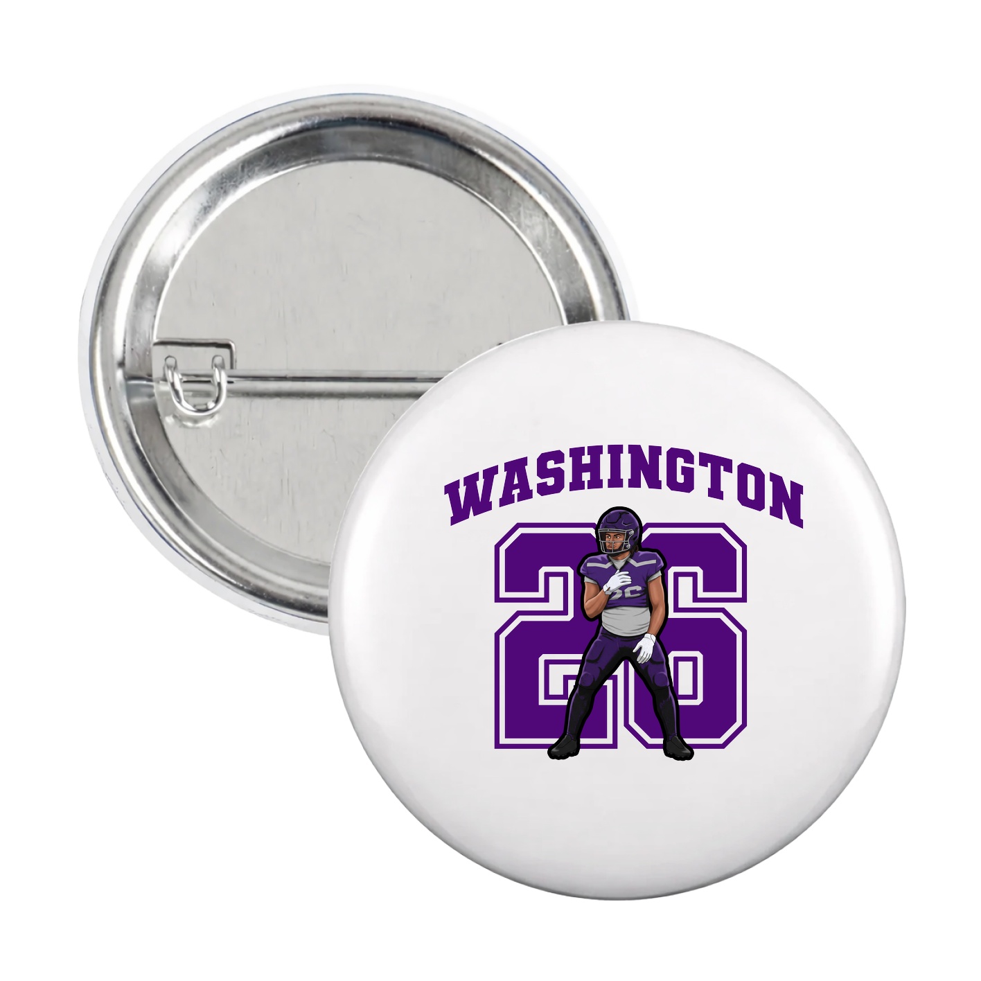Game Day Button — Number in White