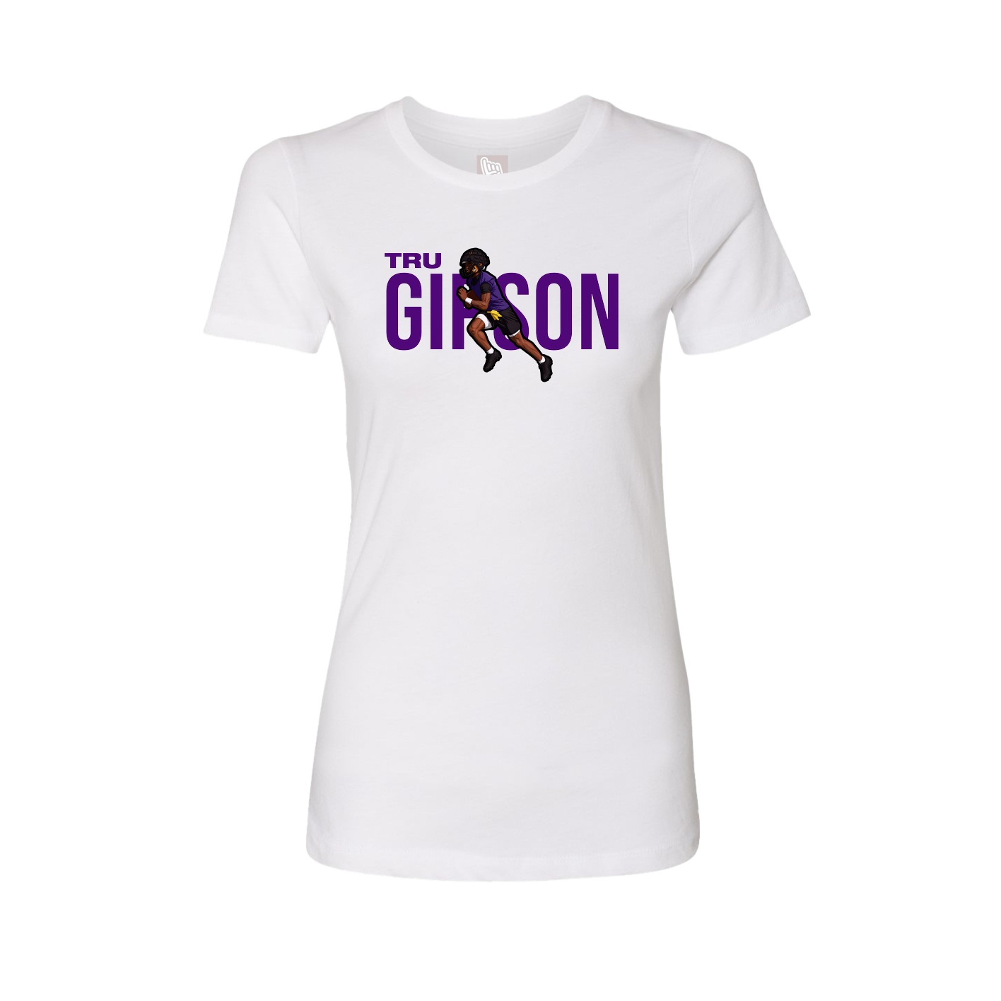 Fitted Women's Tee — Player Name in White