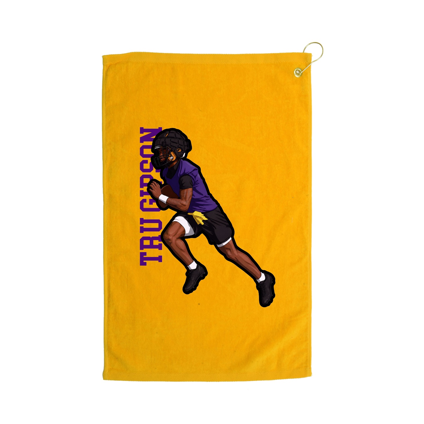 Golf Towel — Name Vertical in Gold