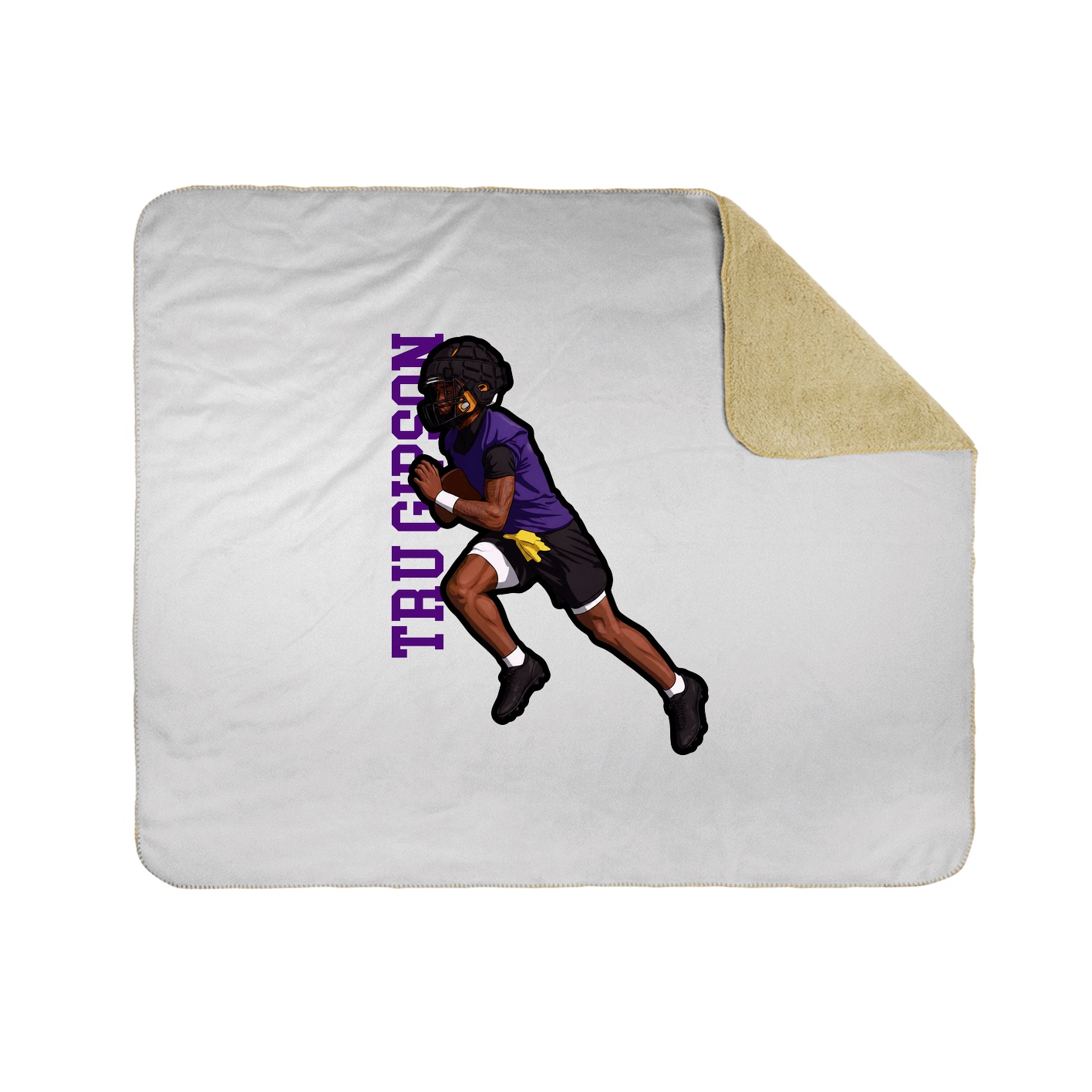 Throw Blanket — Name Vertical in White