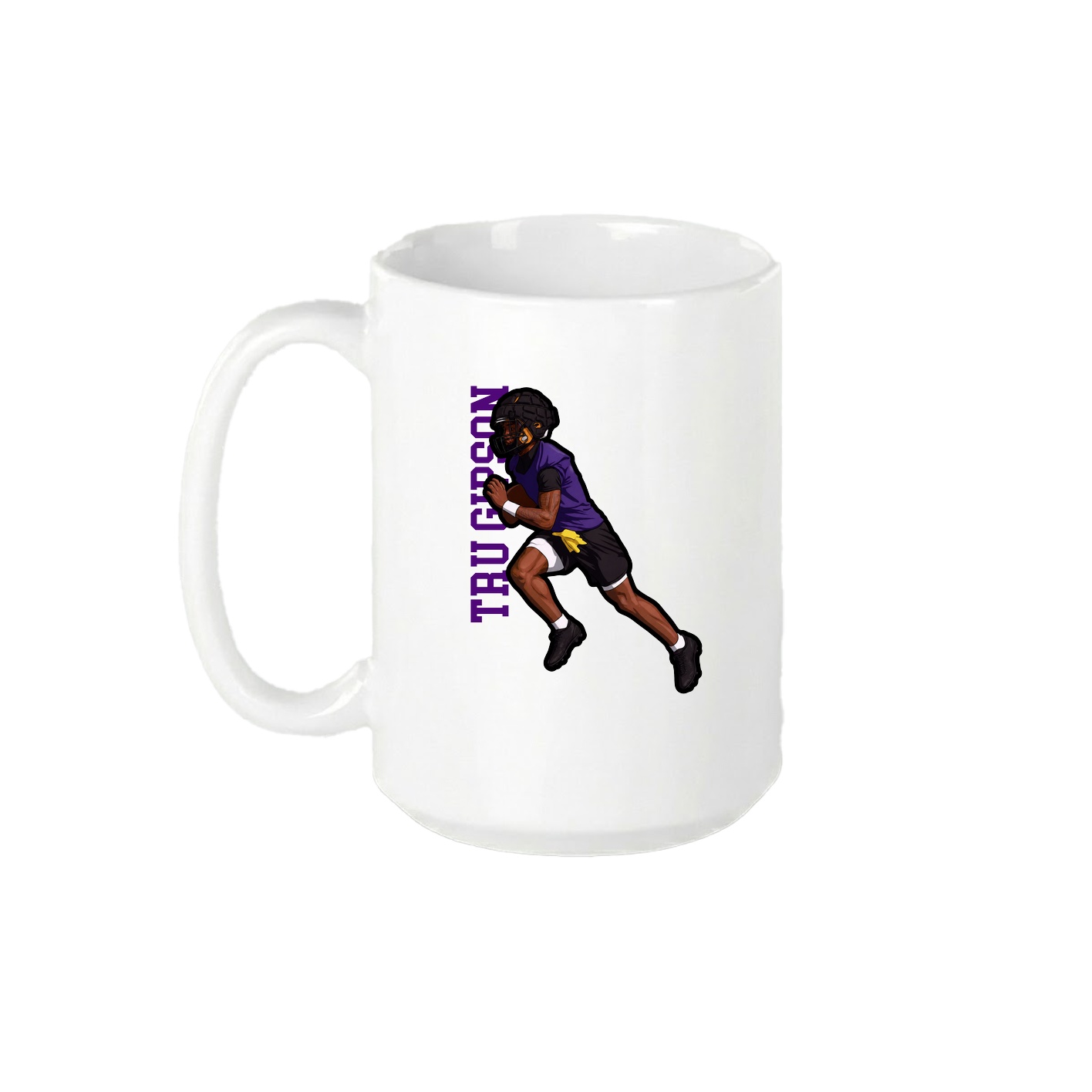 15oz Coffee Mug — Name Vertical in White