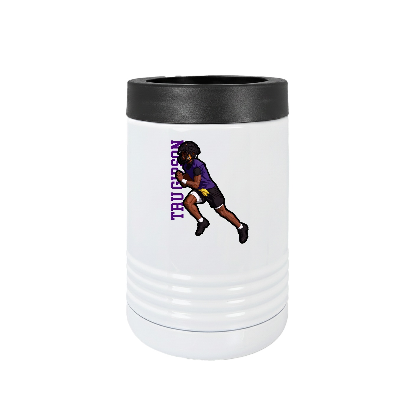 Beverage Holder — Name Vertical in White