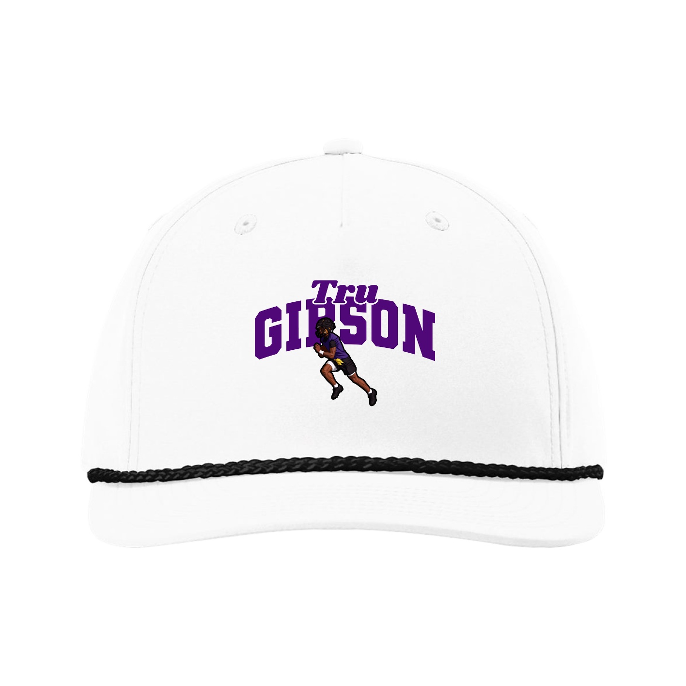 Five-Panel Classic Rope Cap — Signature Arch in White