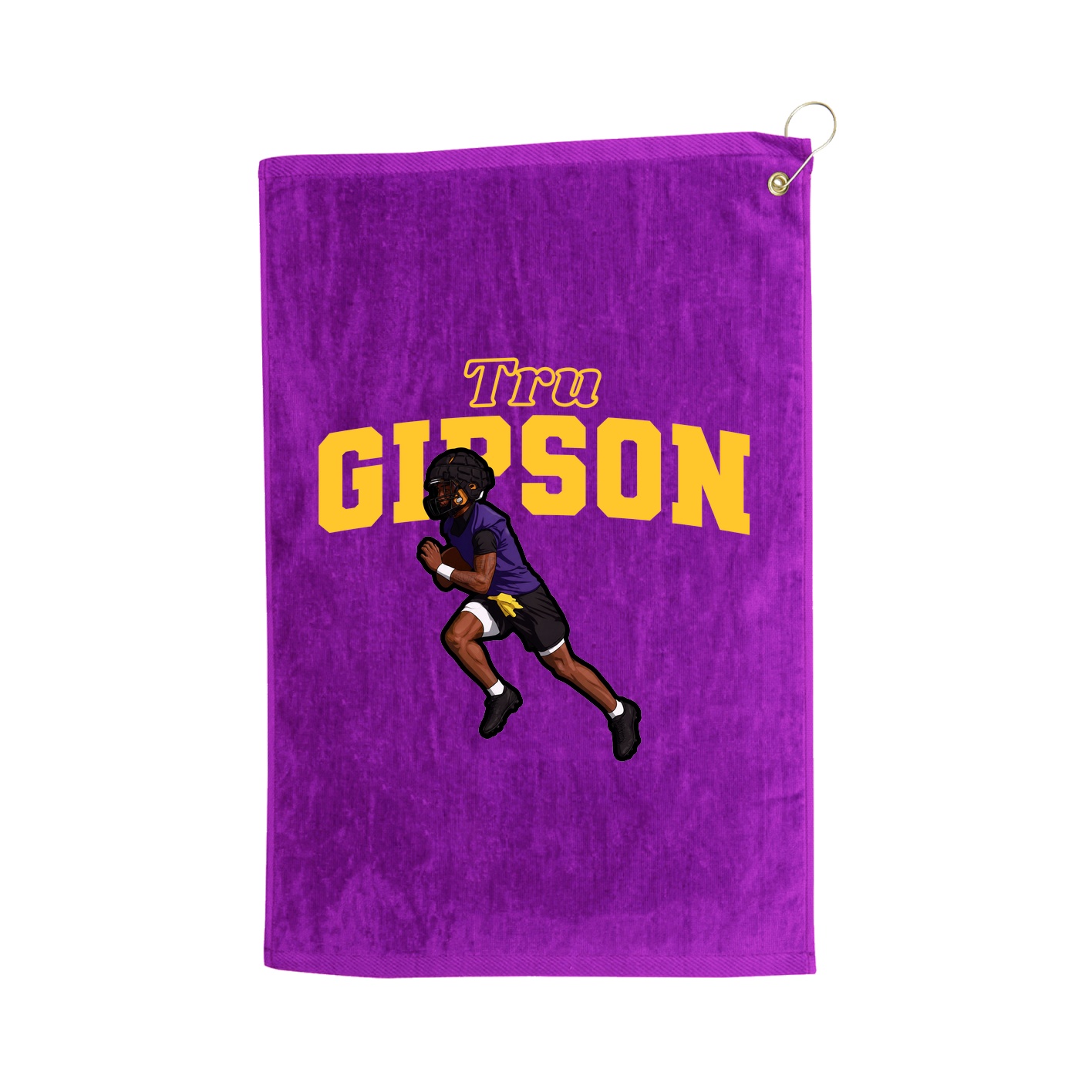 Golf Towel — Name Arch in Purple