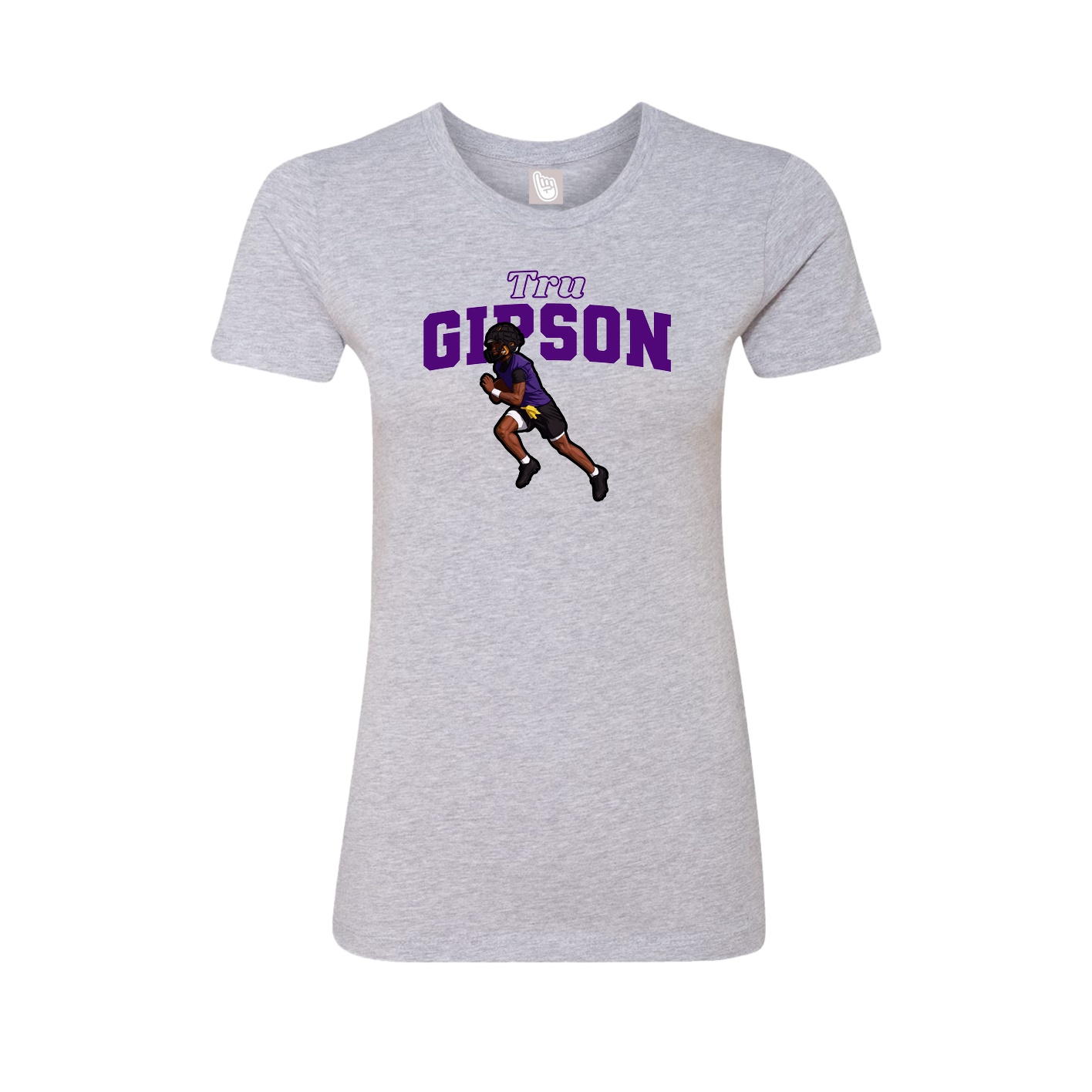 Fitted Women's Tee — Name Arch in Grey