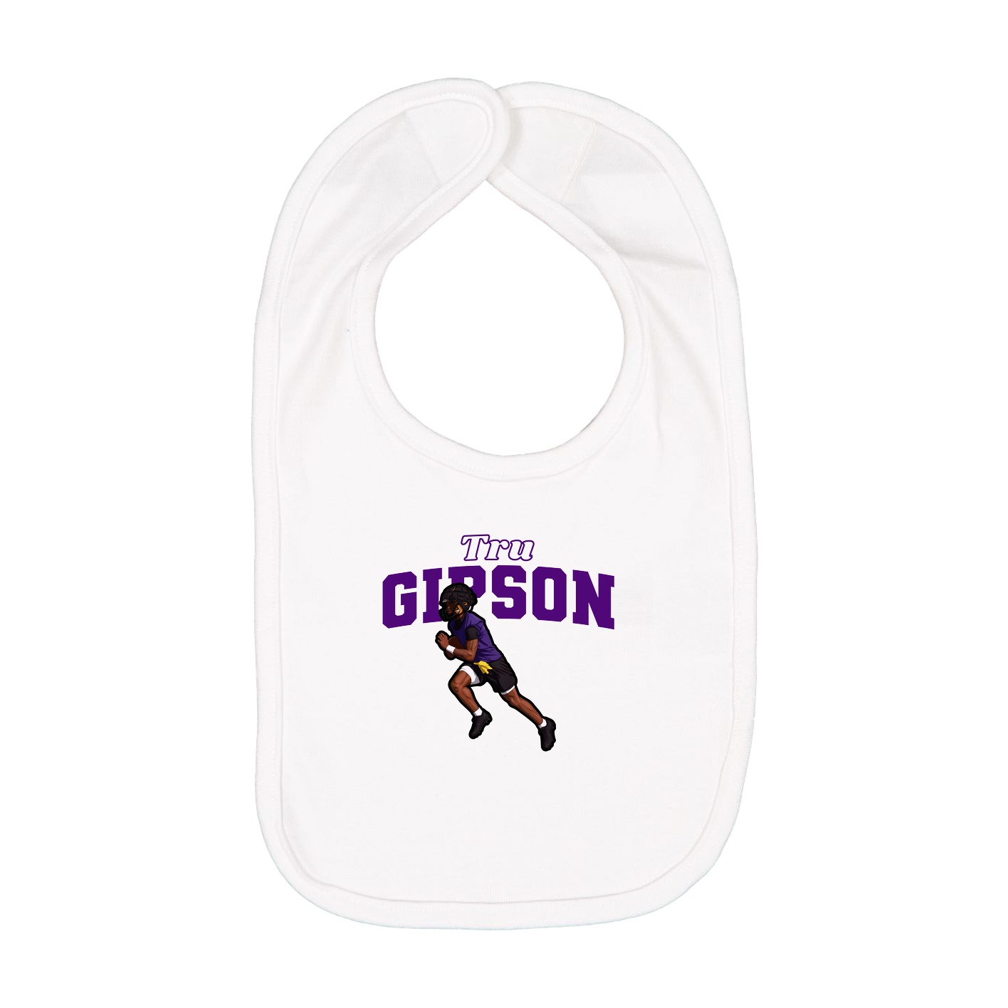 Infant Bib — Name Arch in White