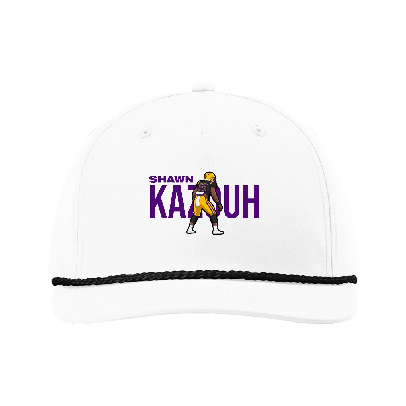 Five-Panel Classic Rope Cap — Player Name in White