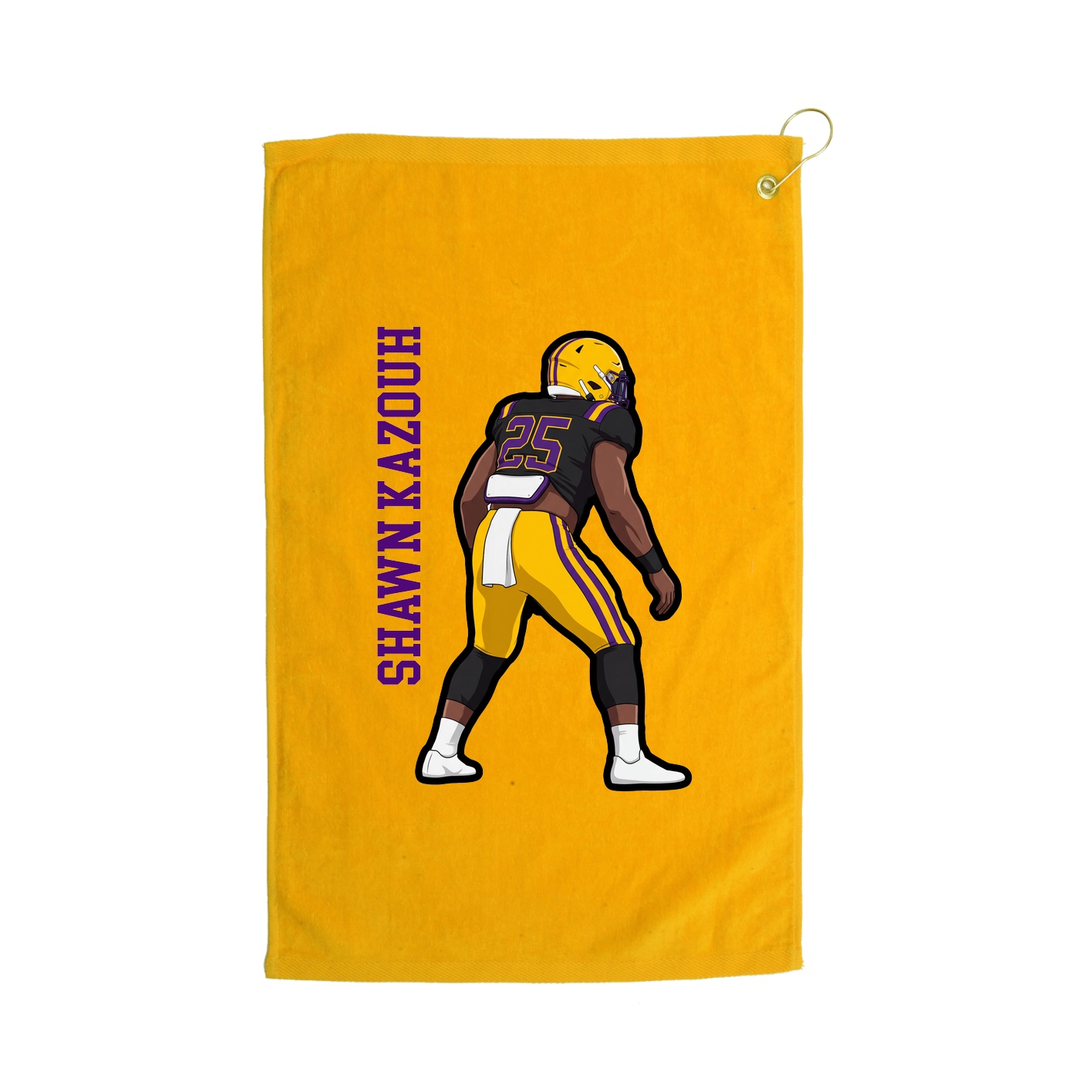 Golf Towel — Name Vertical in Gold