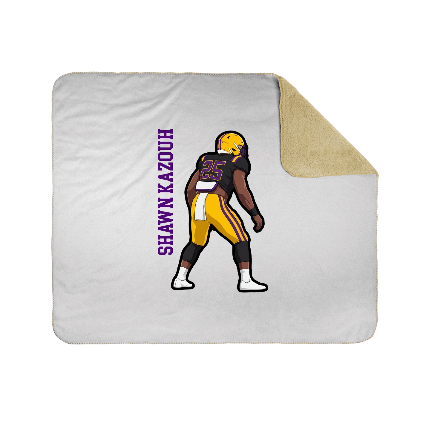 Throw Blanket — Name Vertical in White