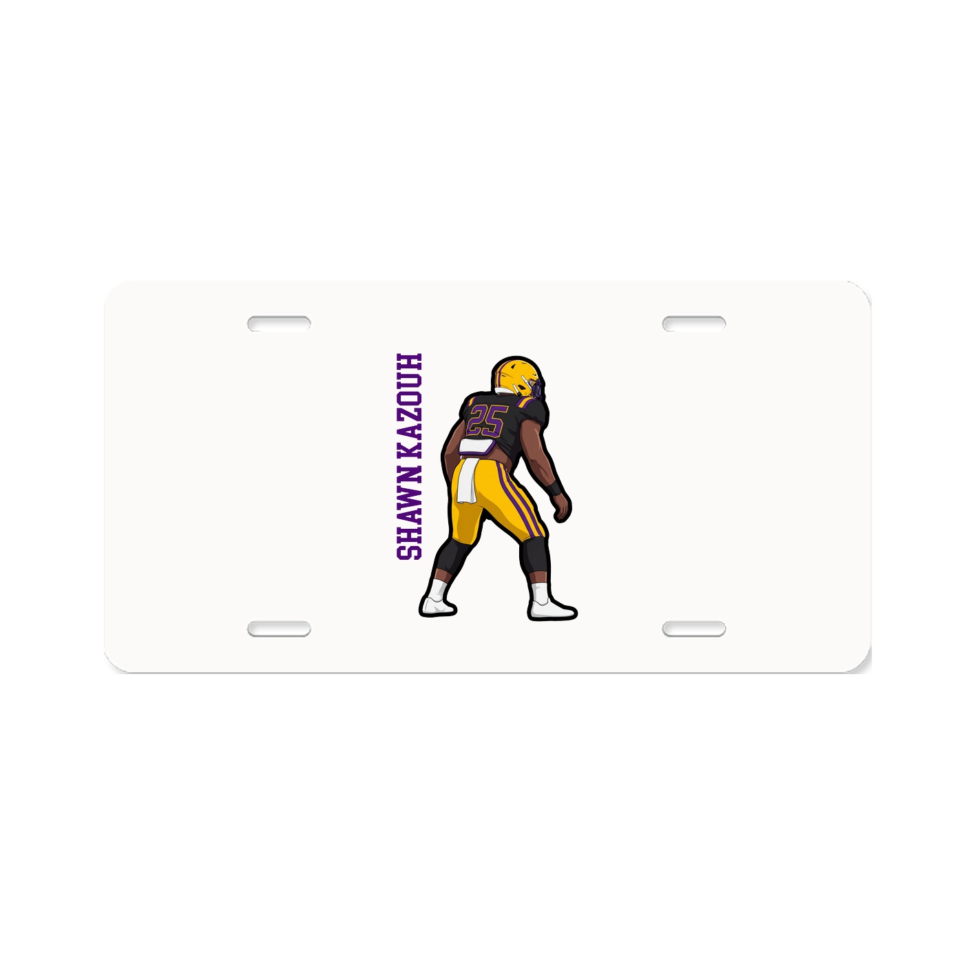 License Plate — Name Vertical in Classic
