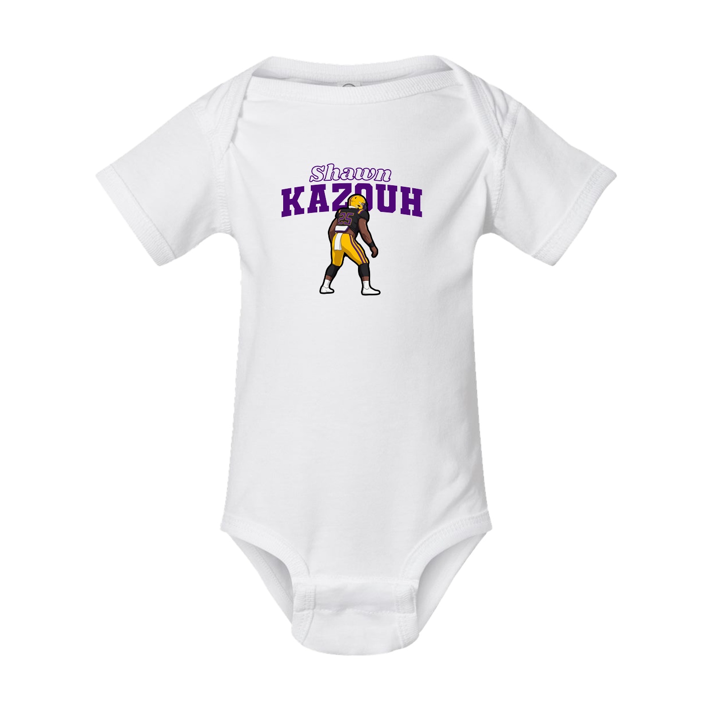 Baby Onesie — Name Arch in White