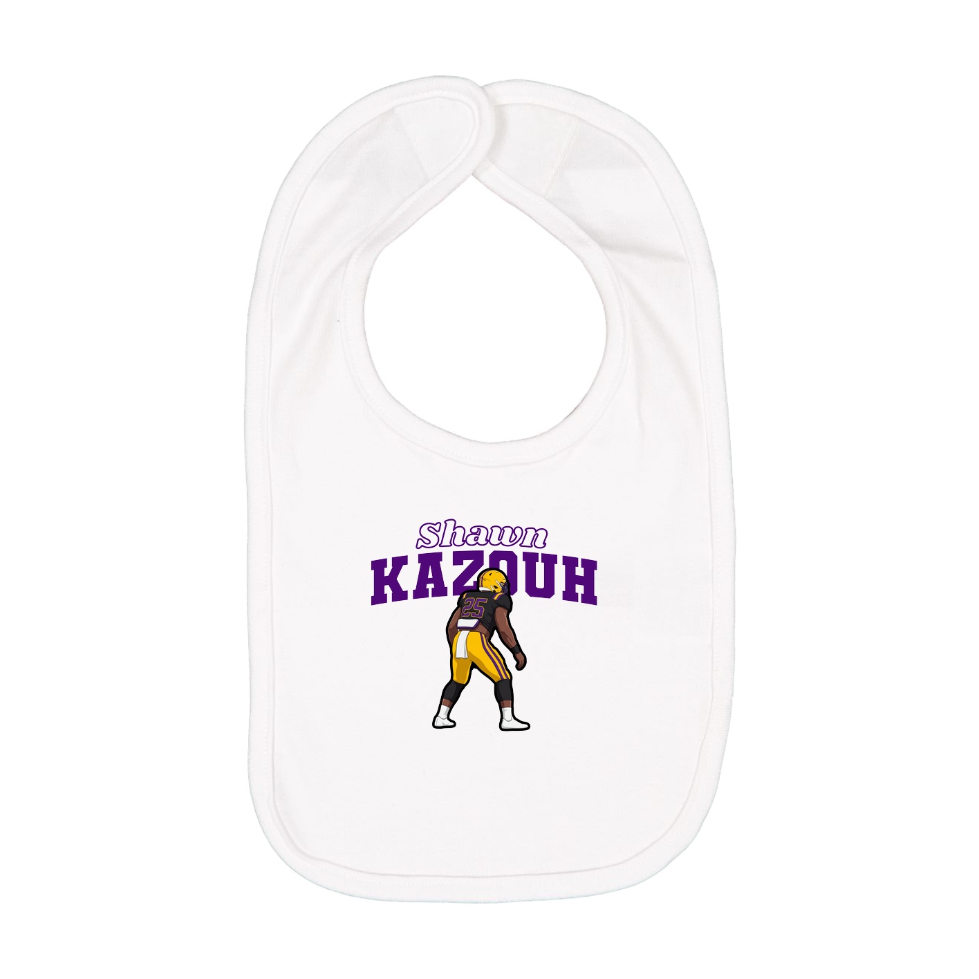 Infant Bib — Name Arch in White