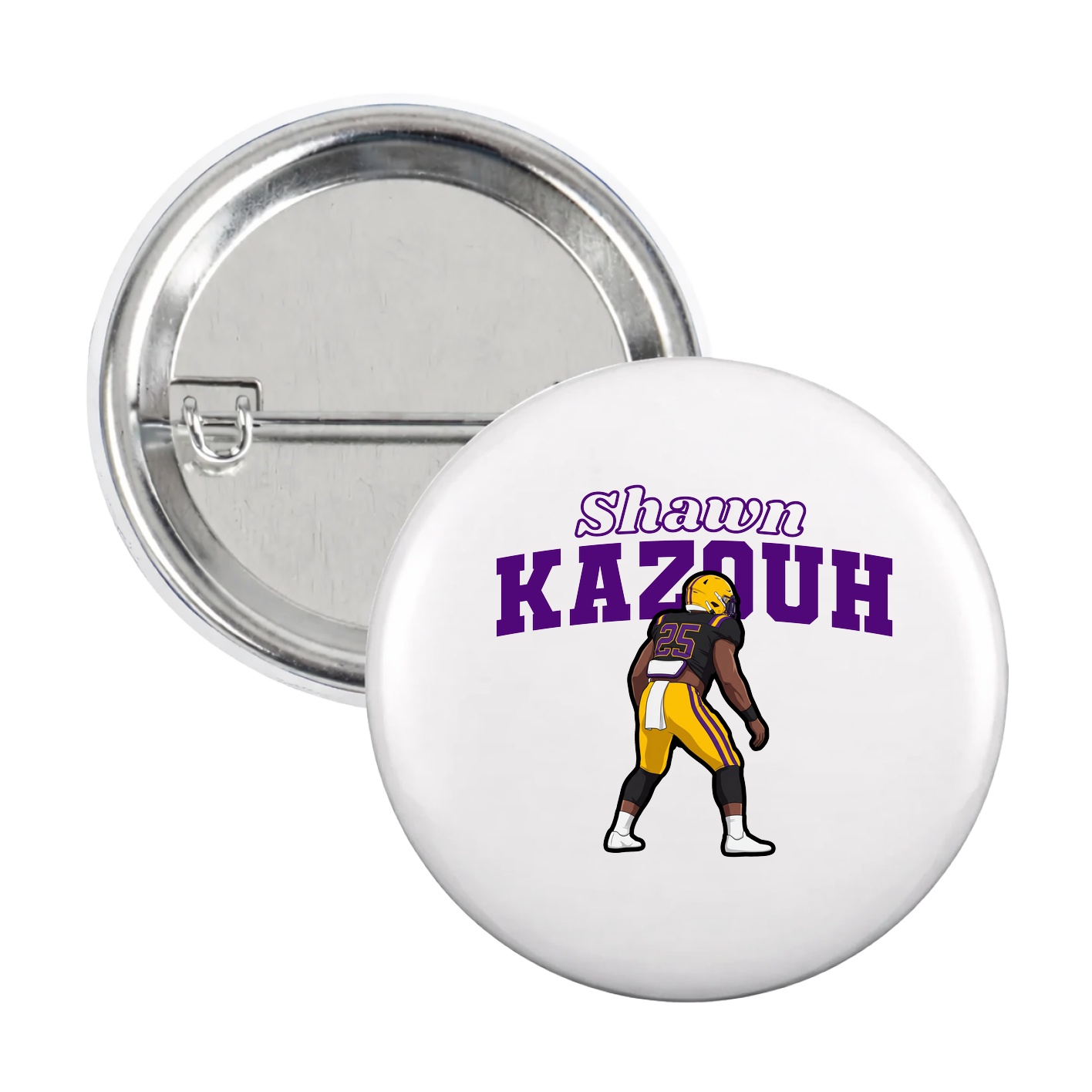 Game Day Button — Name Arch in White