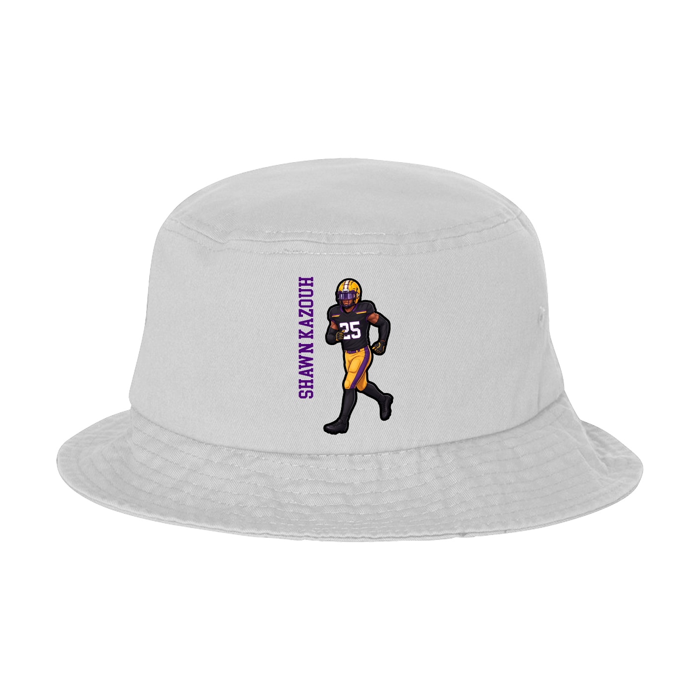 Bucket Cap — Name Vertical in White