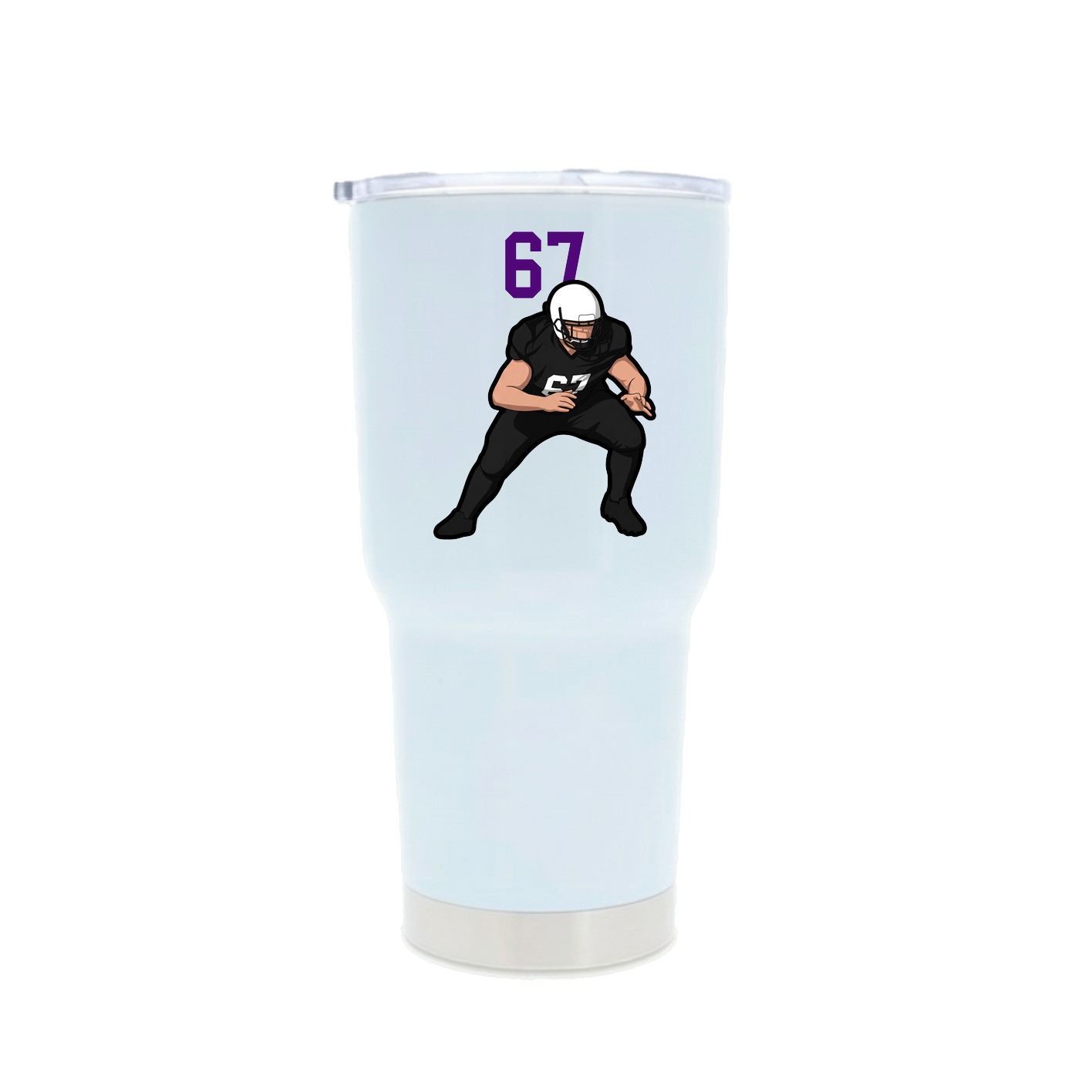 30oz Stainless Steel Tumbler — Number Top in White