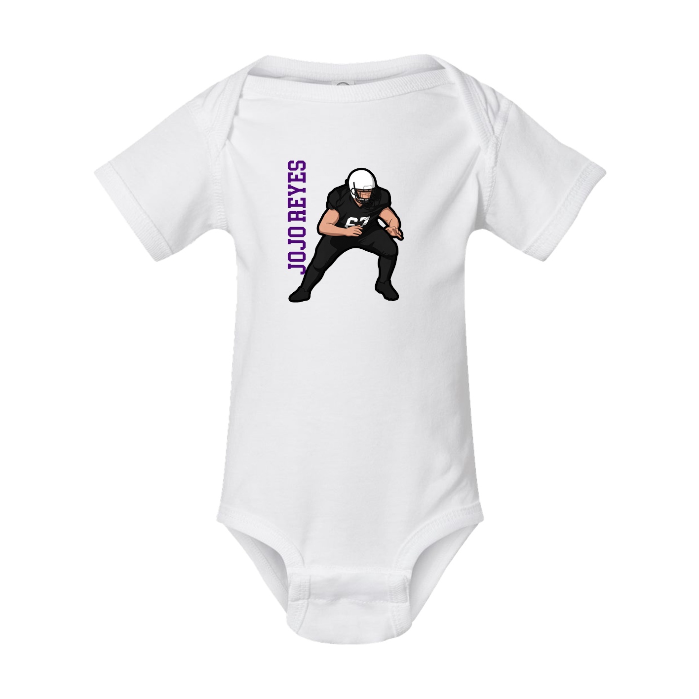 Baby Onesie — Name Vertical in White