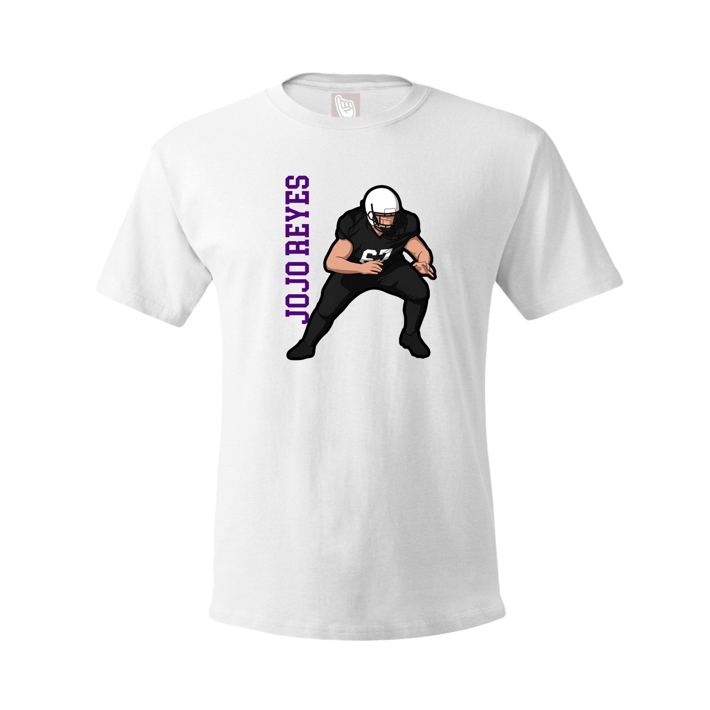 Youth Tee — Name Vertical in White