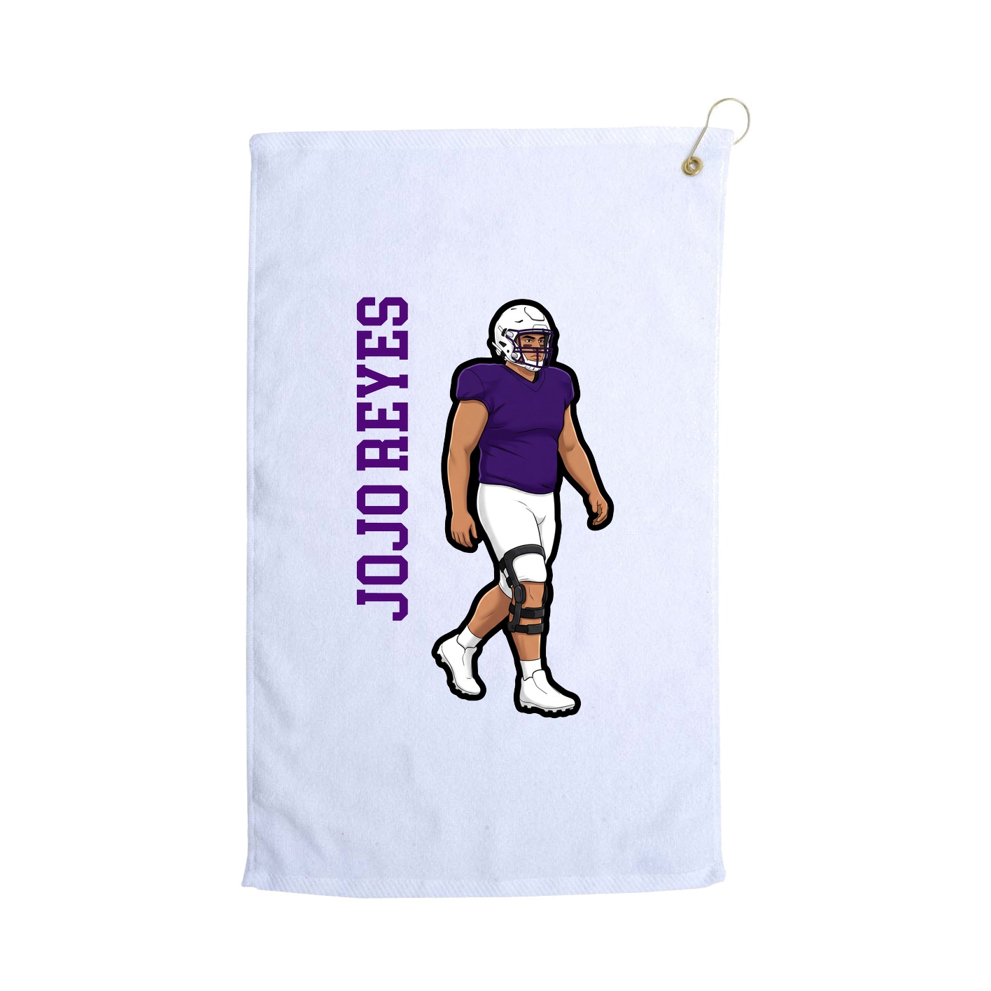 Golf Towel — Name Vertical in White