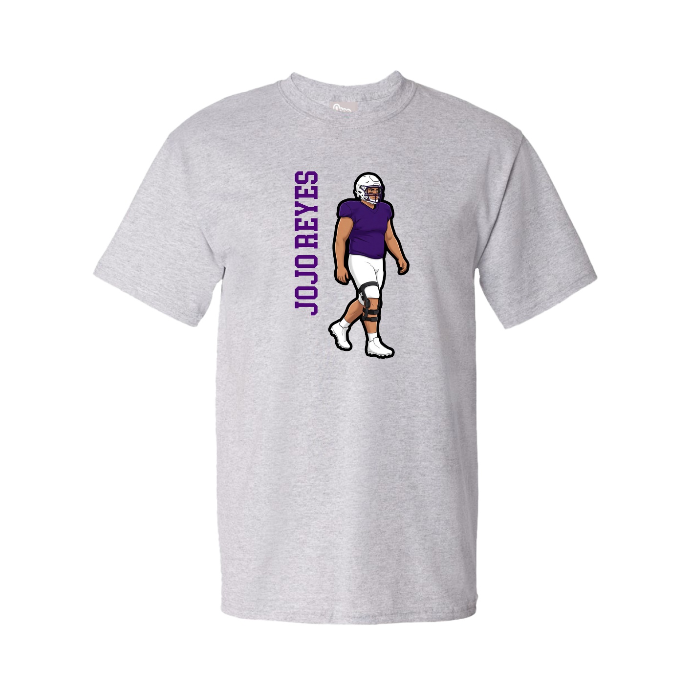 Tee — Name Vertical in Grey
