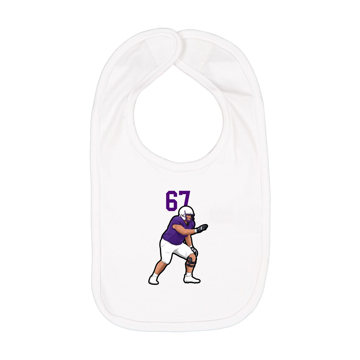 Infant Bib — Number Top in White