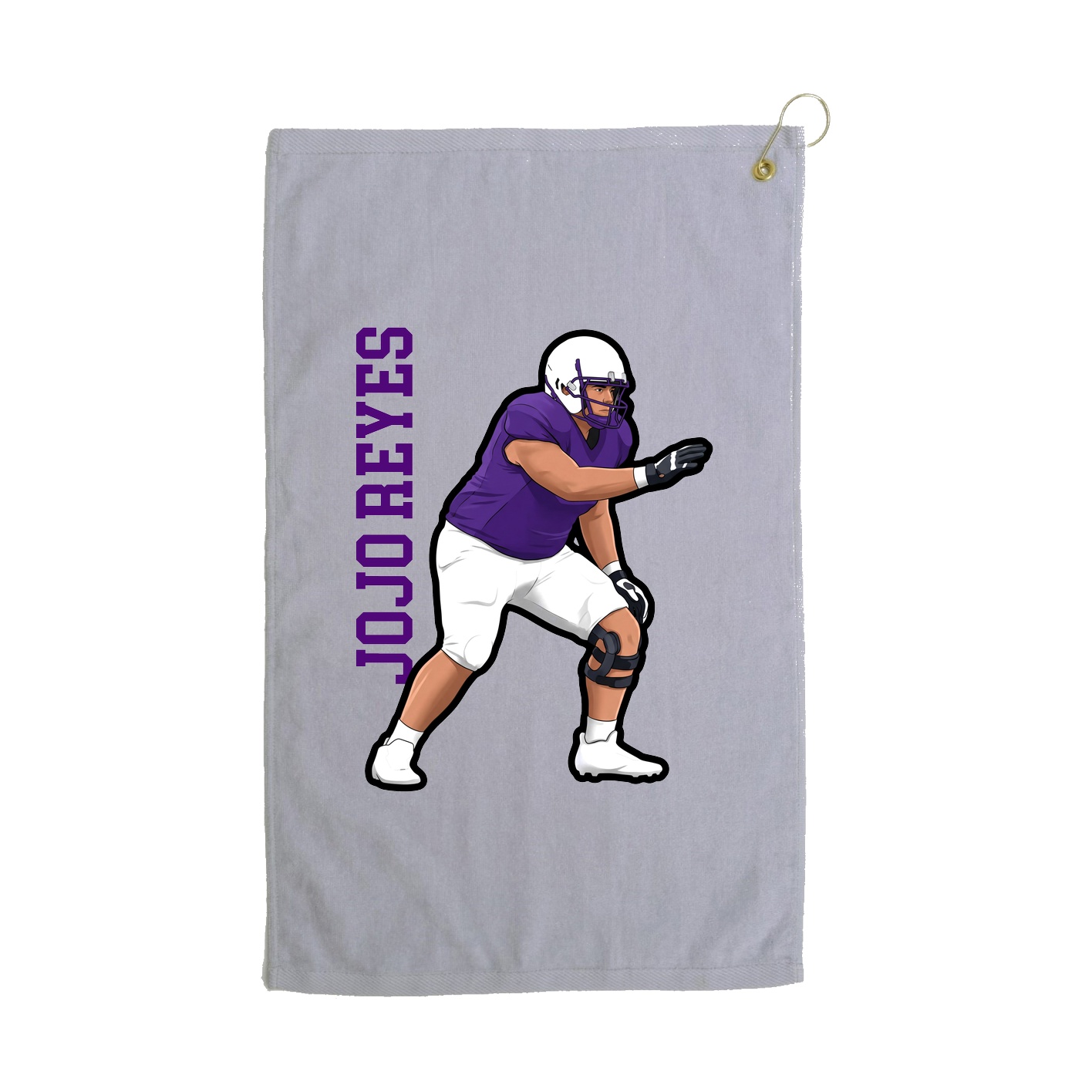 Golf Towel — Name Vertical in Grey
