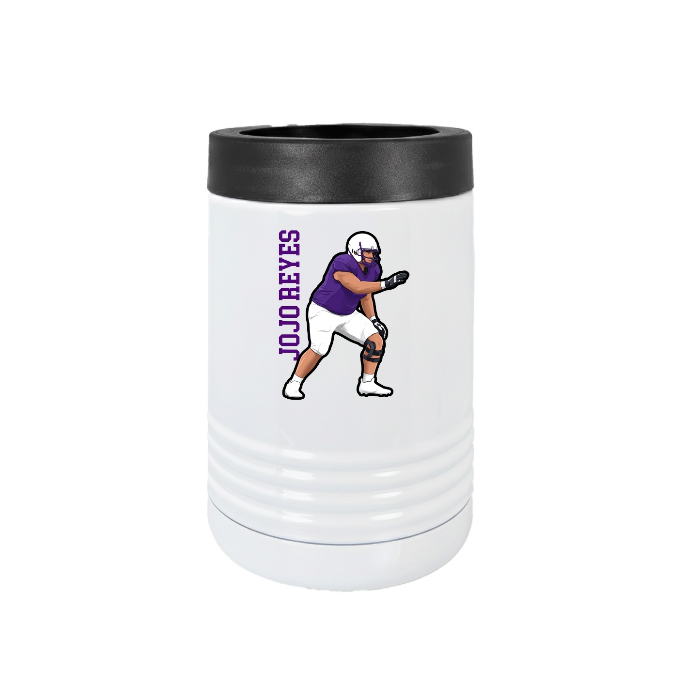 Beverage Holder — Name Vertical in White