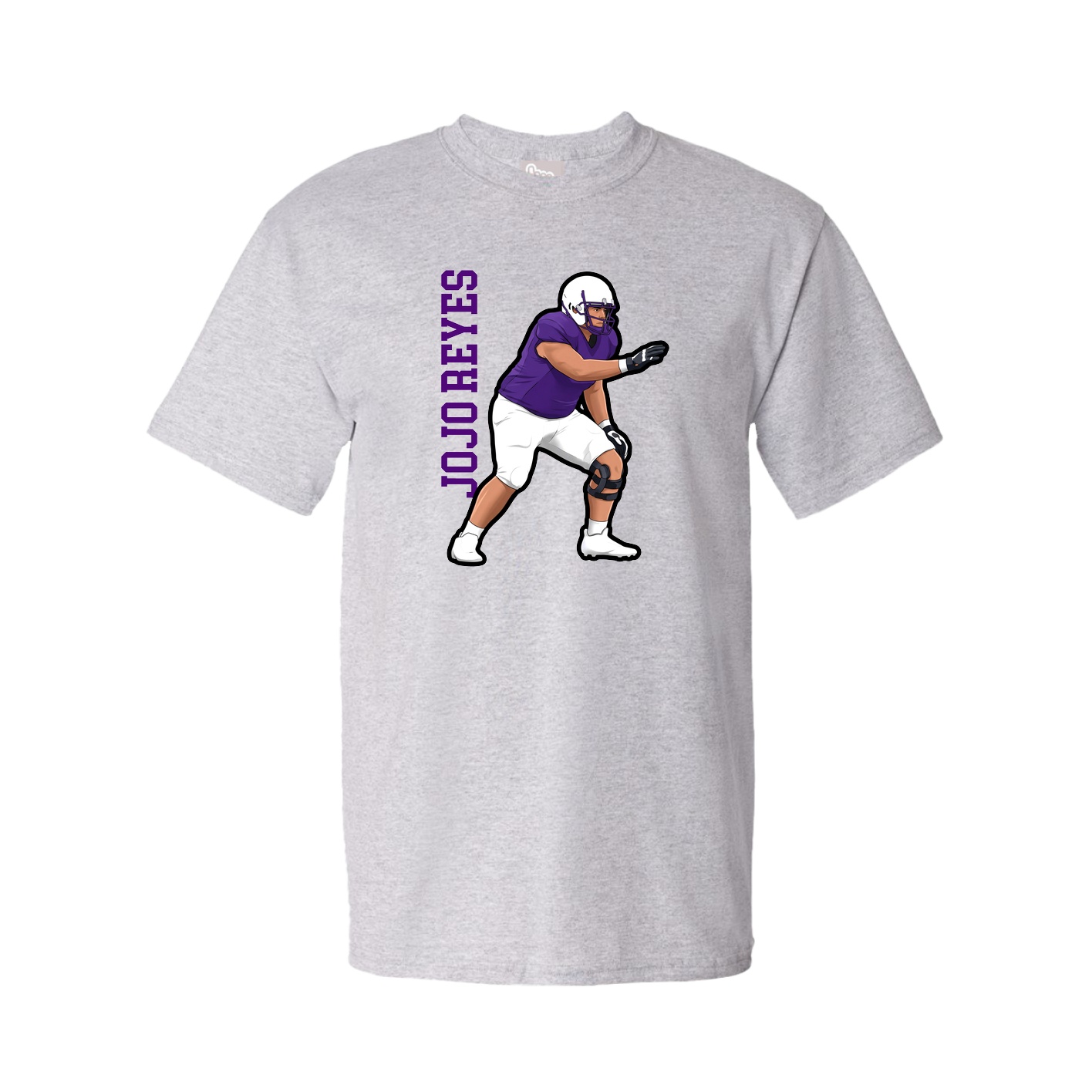 Youth Tee — Name Vertical in Grey