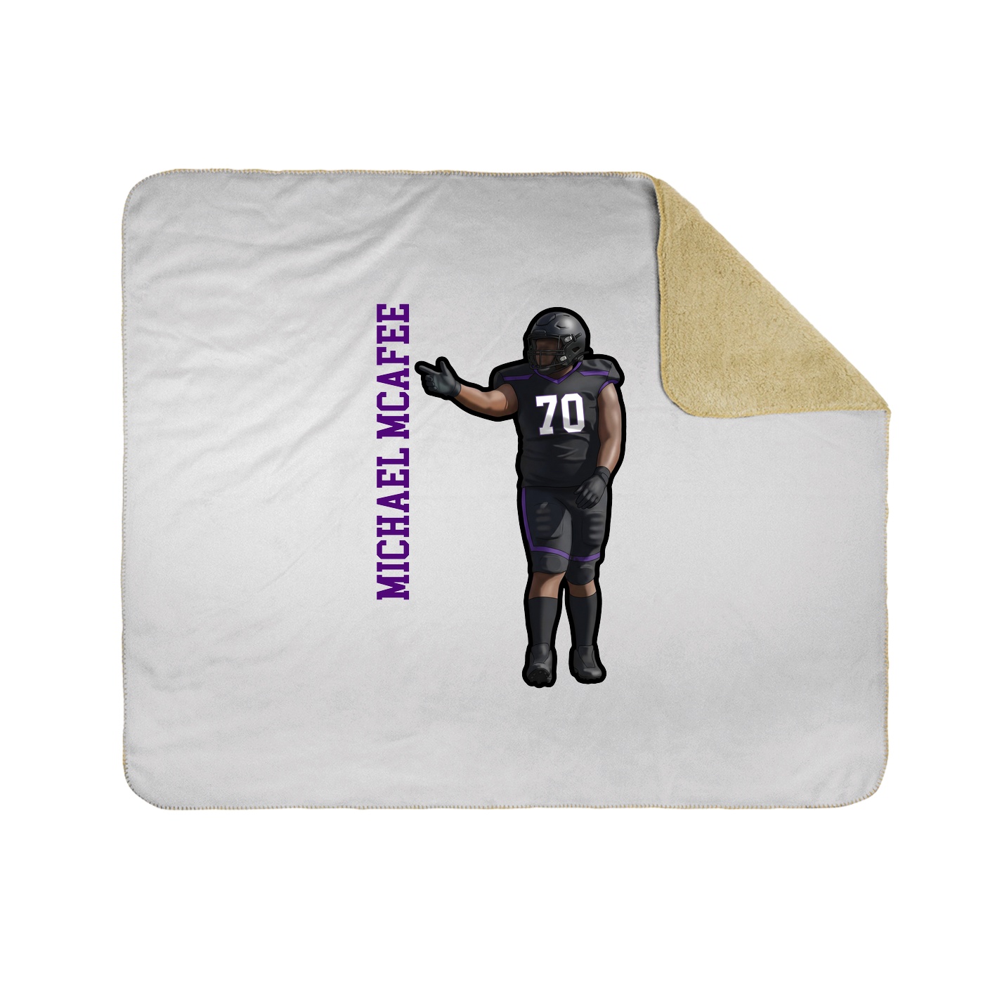 Throw Blanket — Name Vertical in White