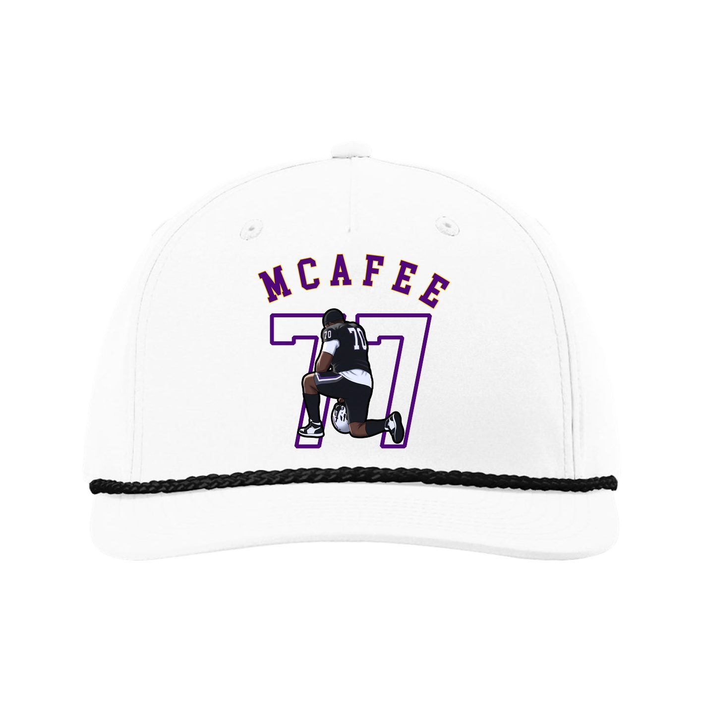 Five-Panel Classic Rope Cap — Shirsey Arch in White