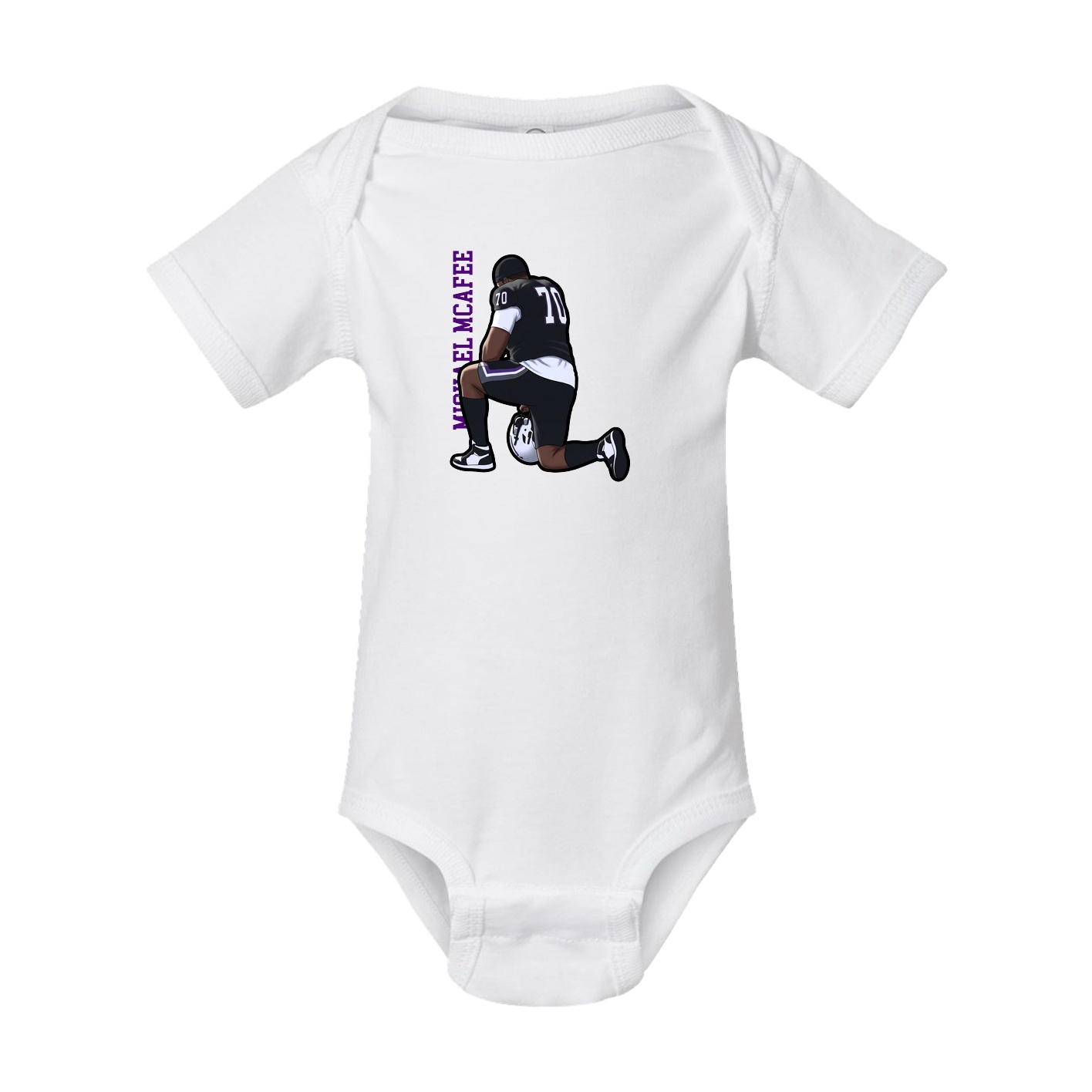 Baby Onesie — Name Vertical in White