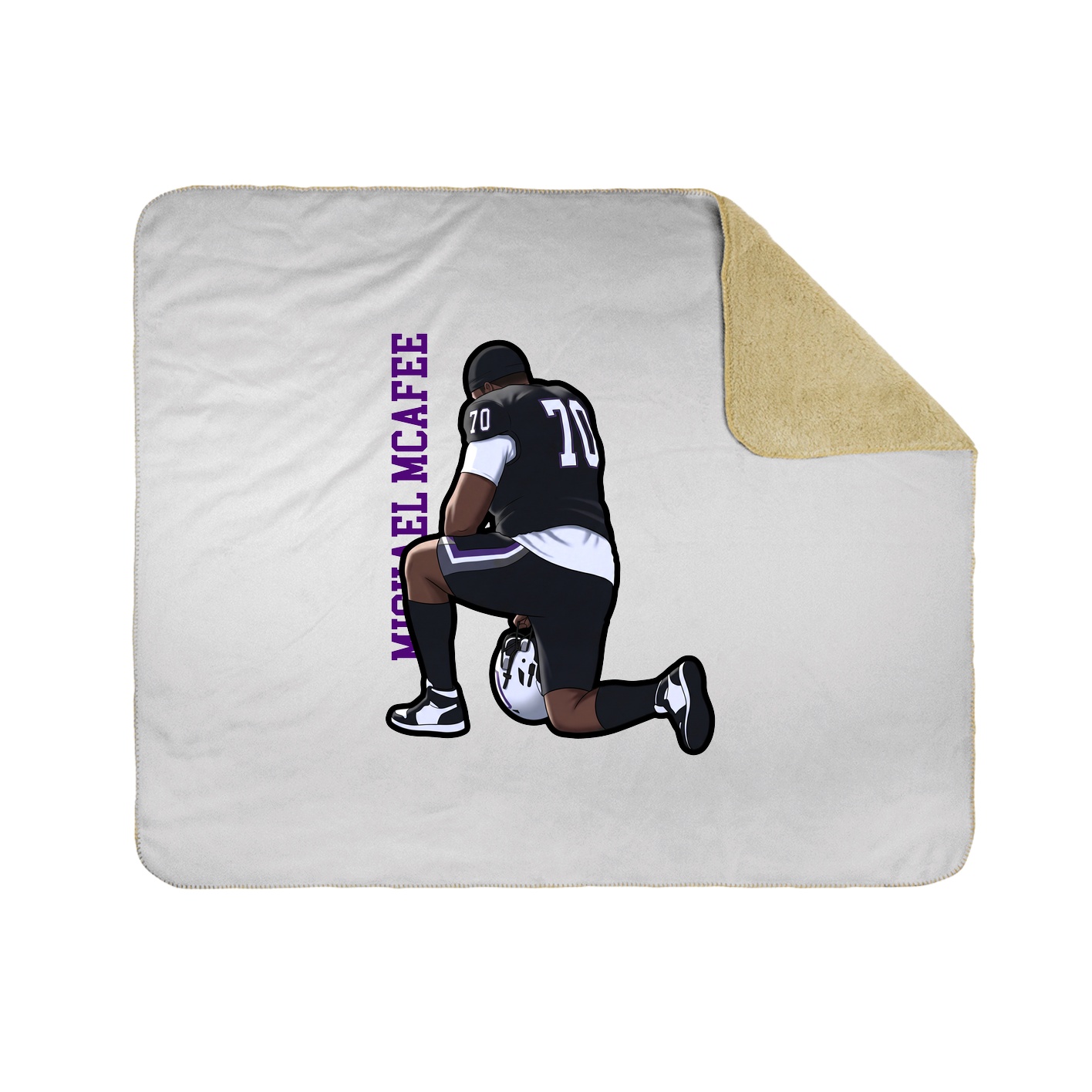 Throw Blanket — Name Vertical in White