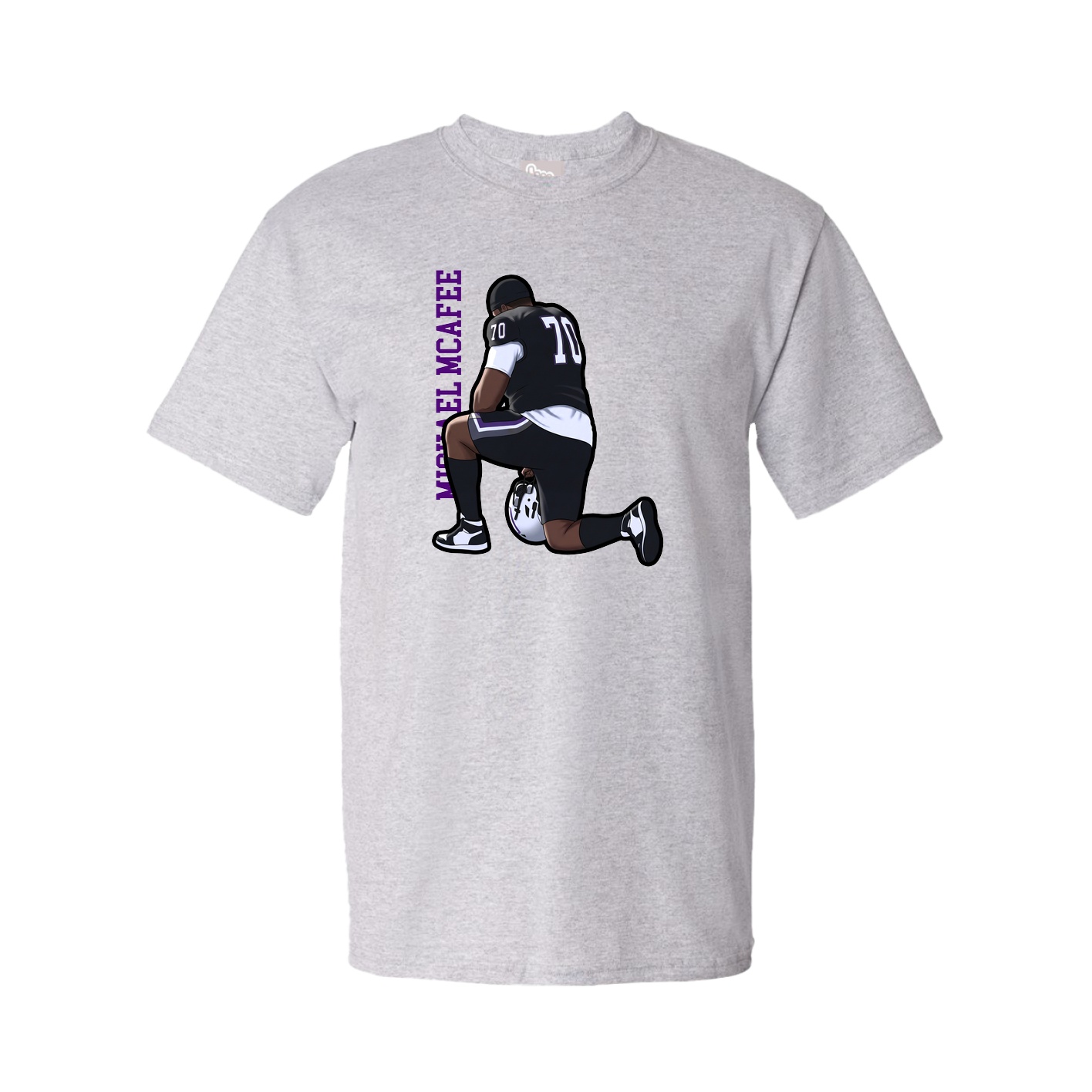 Youth Tee — Name Vertical in Grey