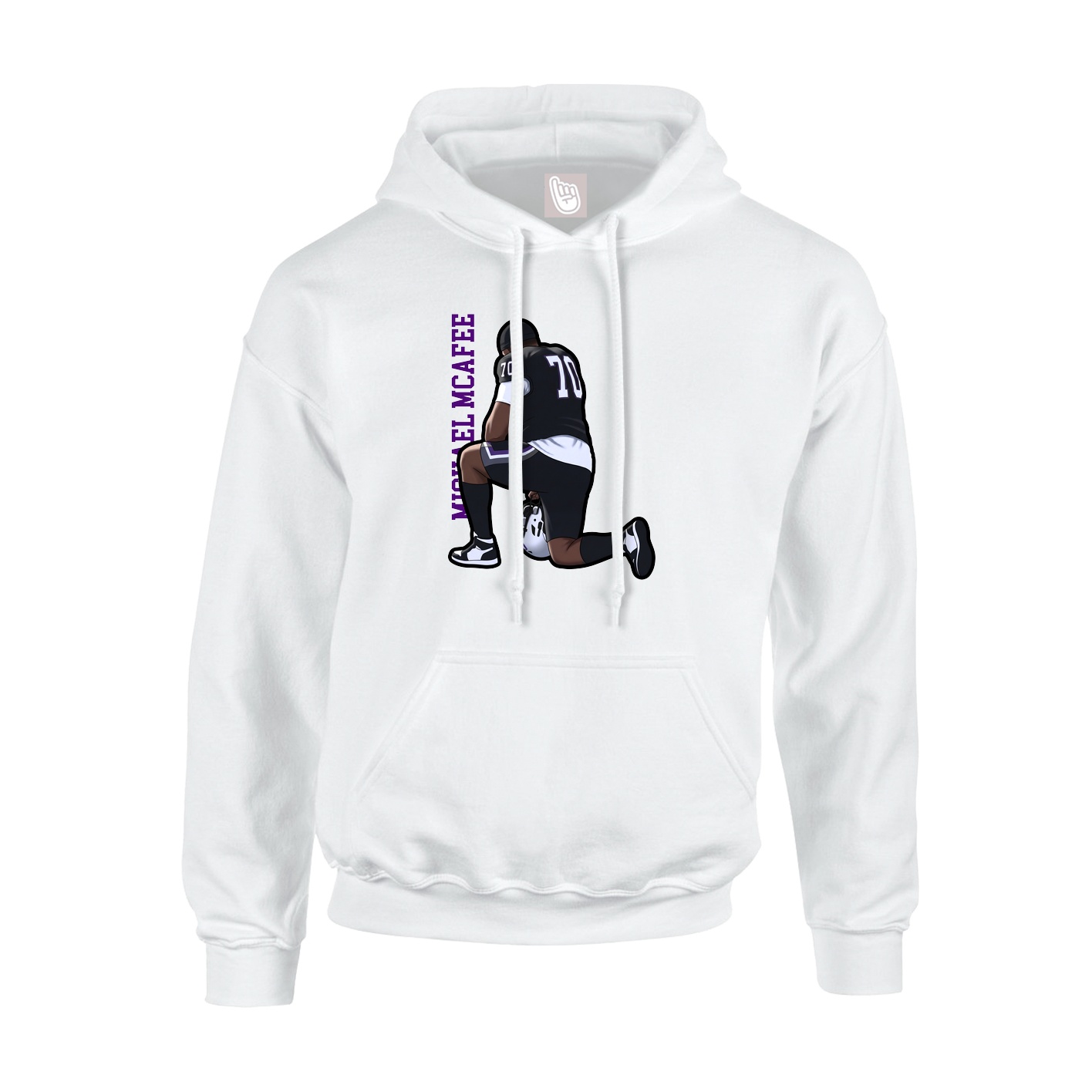 Youth Hoodie — Name Vertical in White