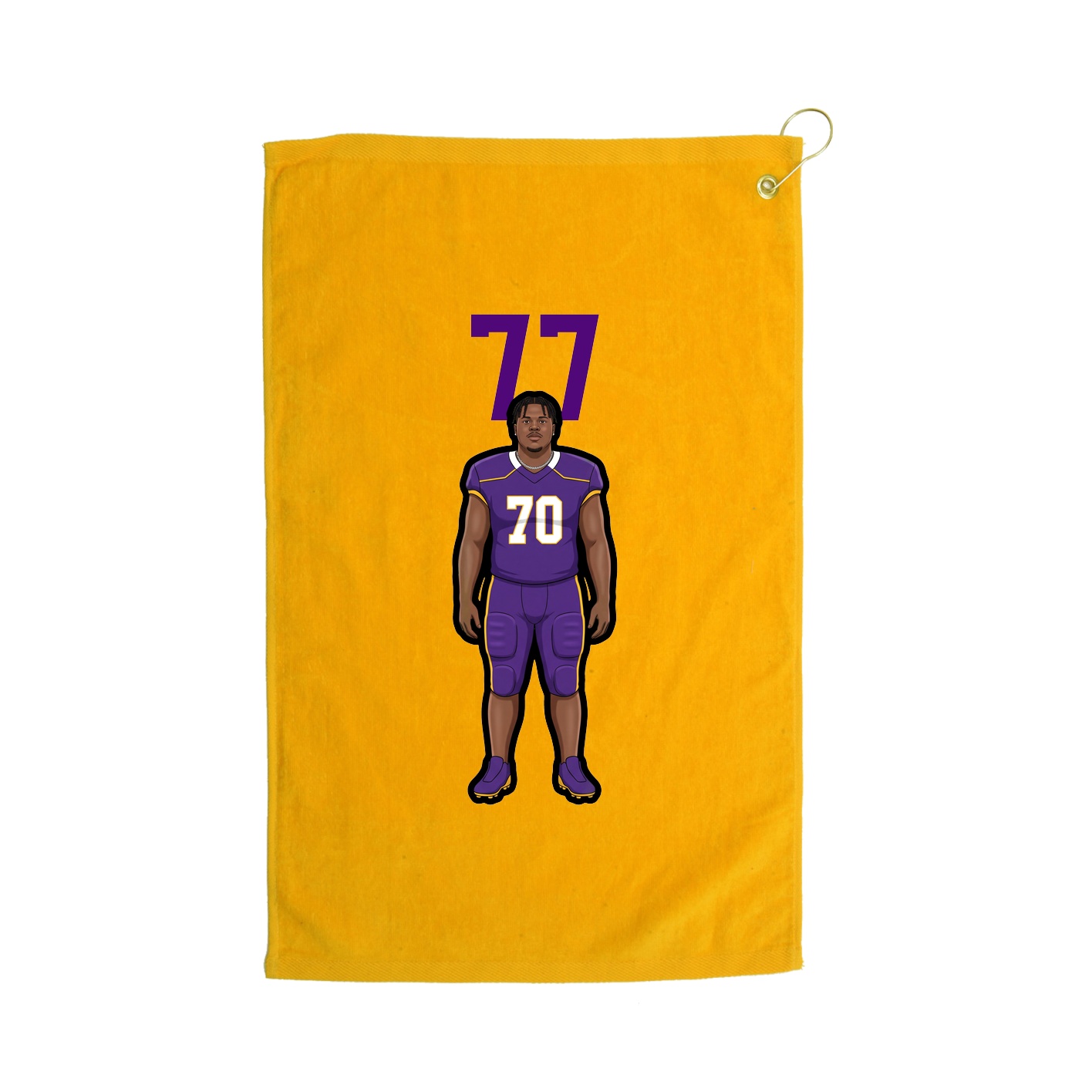 Golf Towel — Number Top in Gold