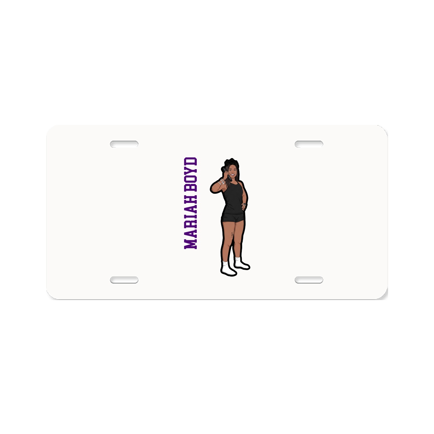 License Plate — Name Vertical in Classic