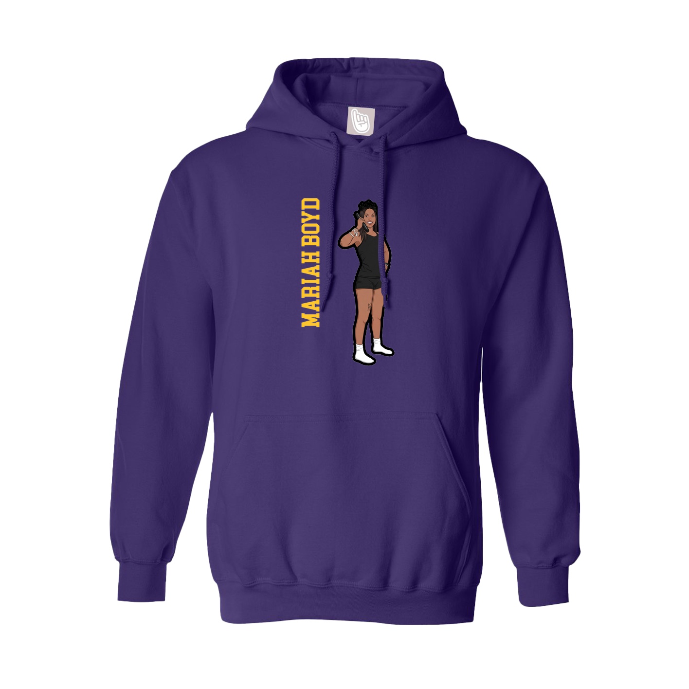 Hoodie — Name Vertical in Purple