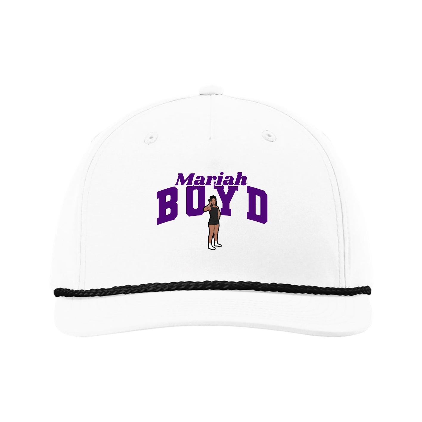 Five-Panel Classic Rope Cap — Signature Arch in White