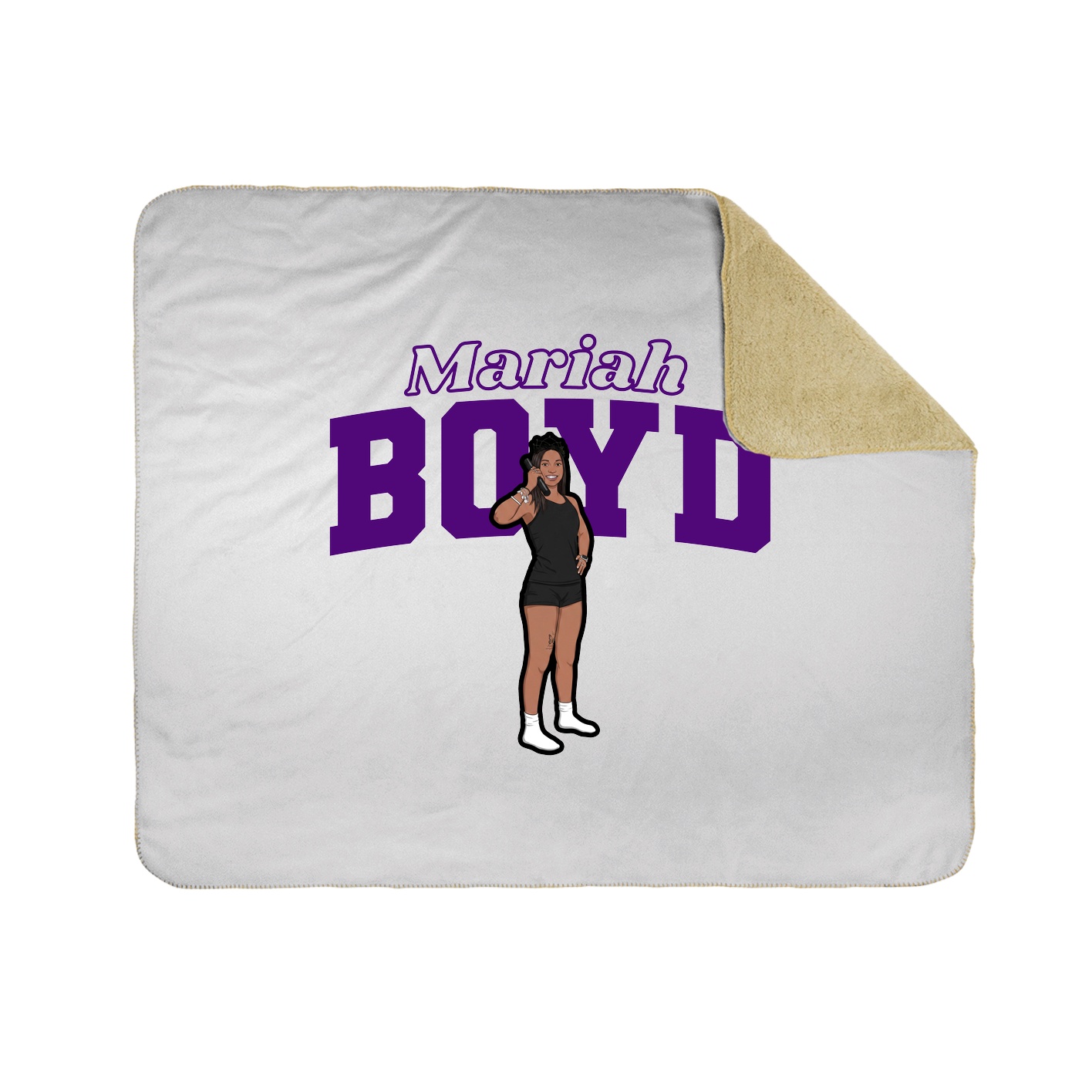 Throw Blanket — Name Arch in White