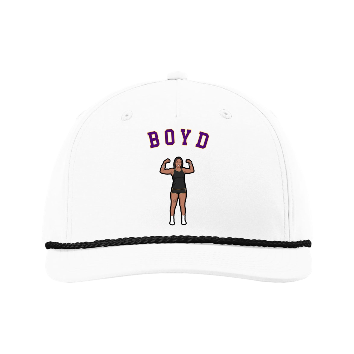 Five-Panel Classic Rope Cap — Shirsey Arch in White
