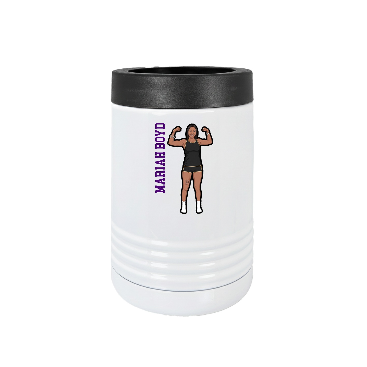Beverage Holder — Name Vertical in White