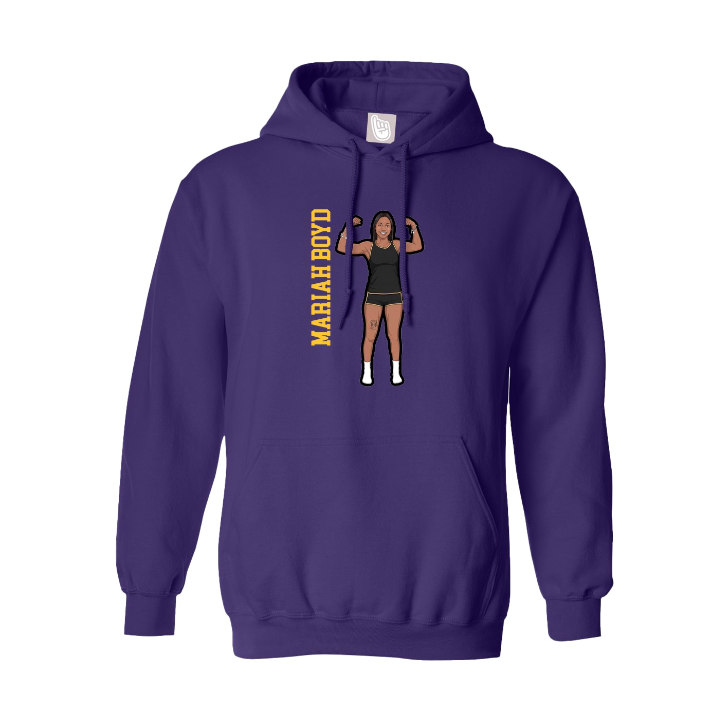Youth Hoodie — Name Vertical in Purple