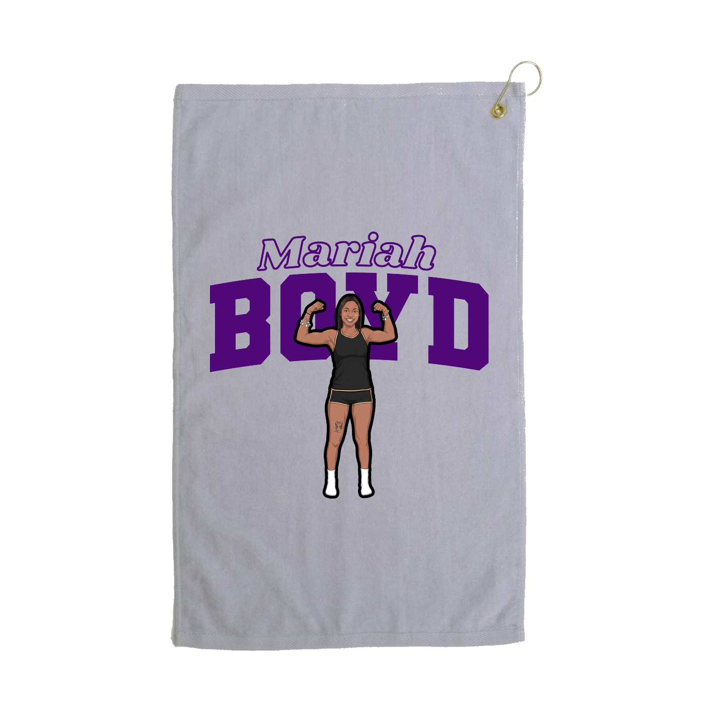 Golf Towel — Name Arch in Grey