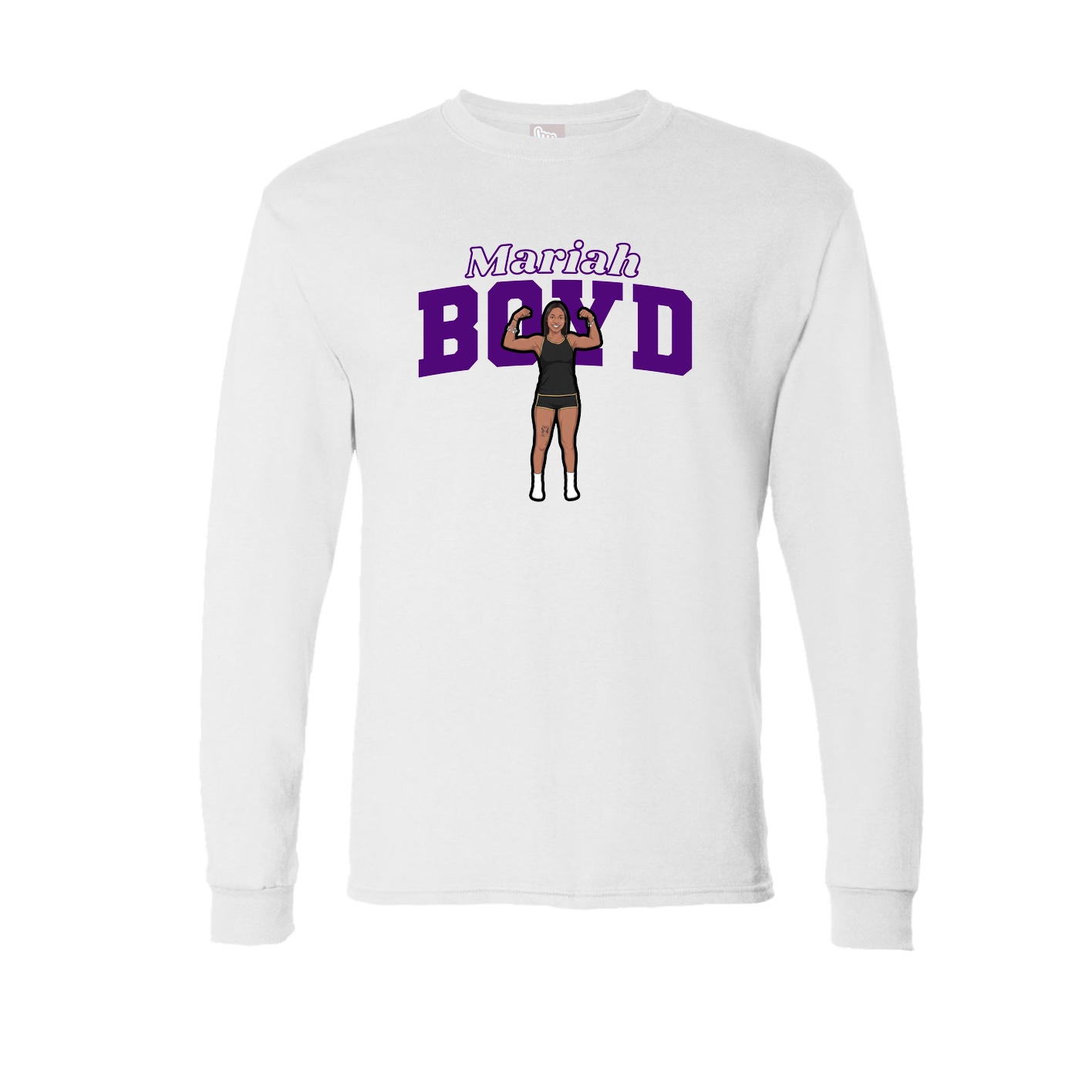 Long Sleeve Tee — Name Arch in White