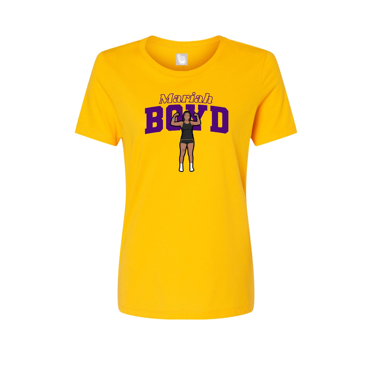 Fitted Women's Tee — Name Arch in Gold