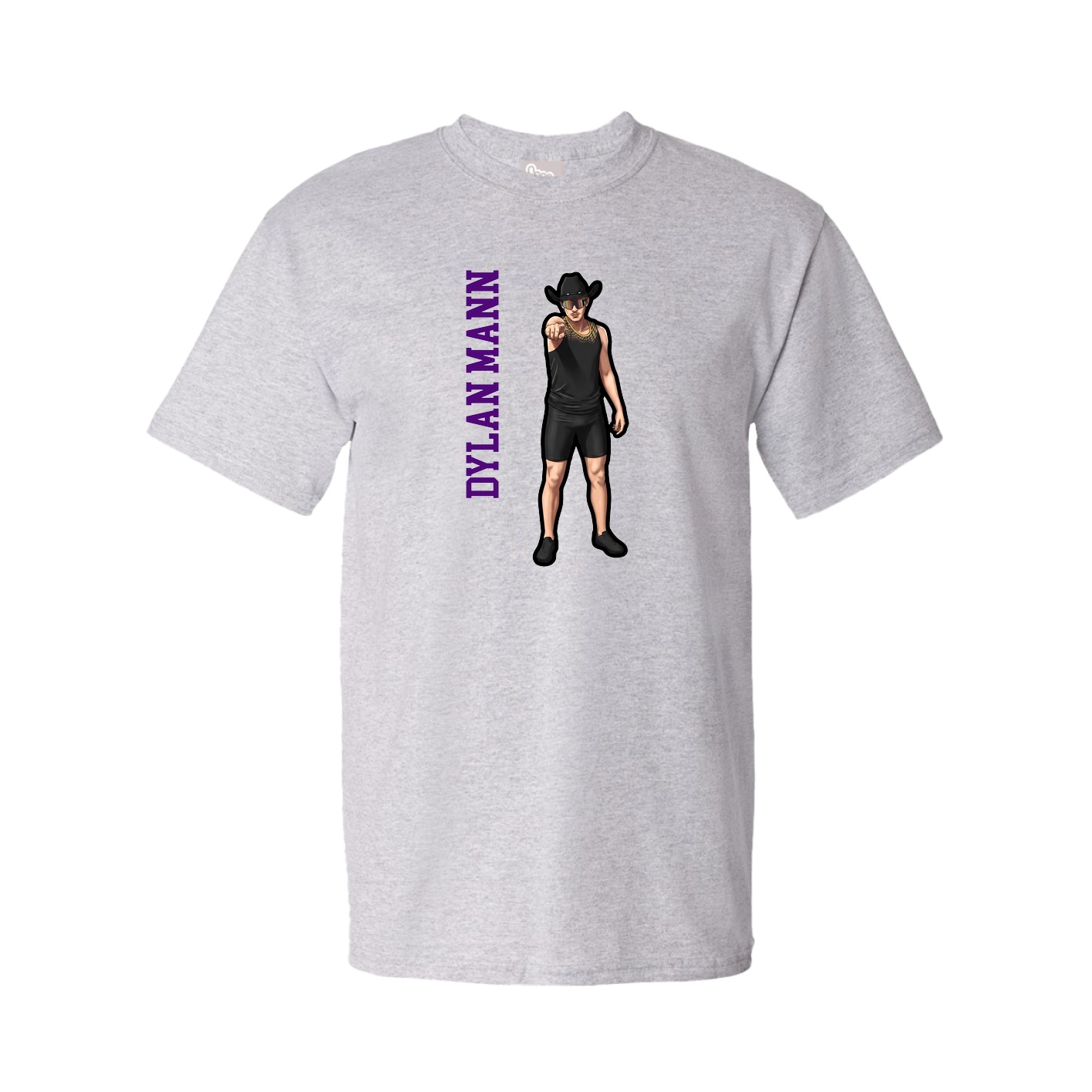 Tee — Name Vertical in Grey