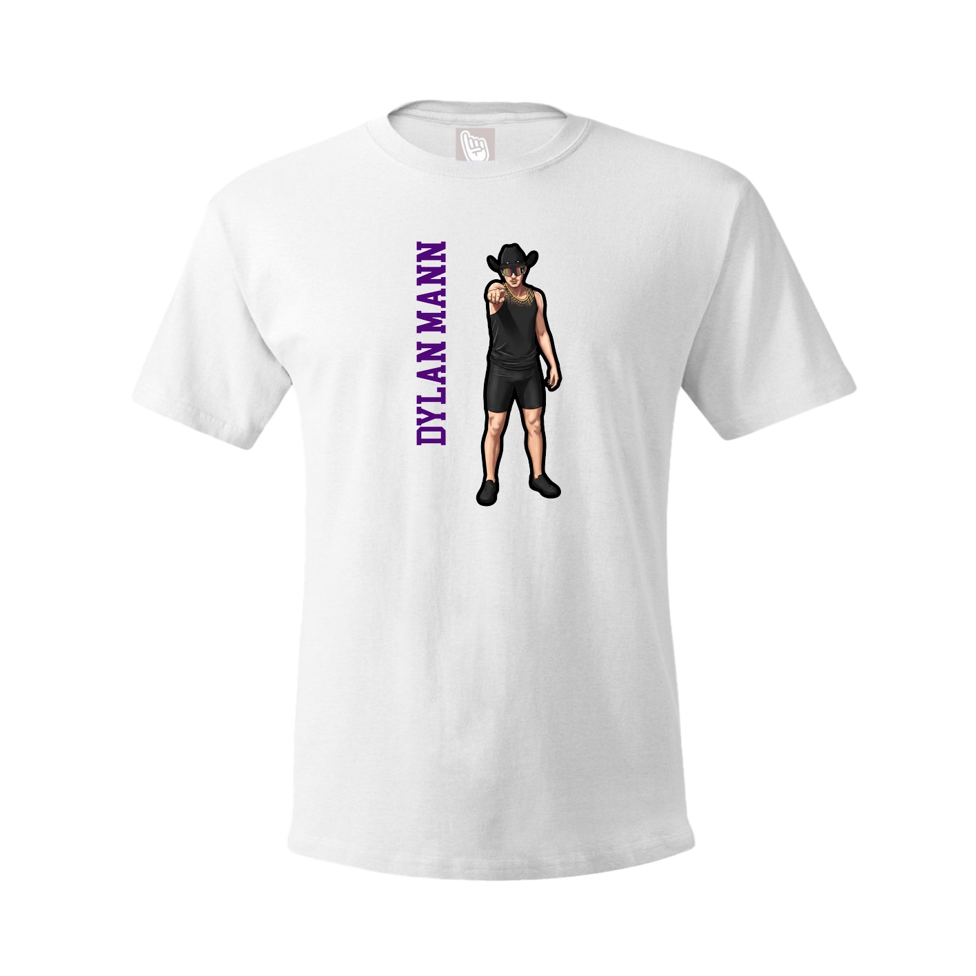 Youth Tee — Name Vertical in White