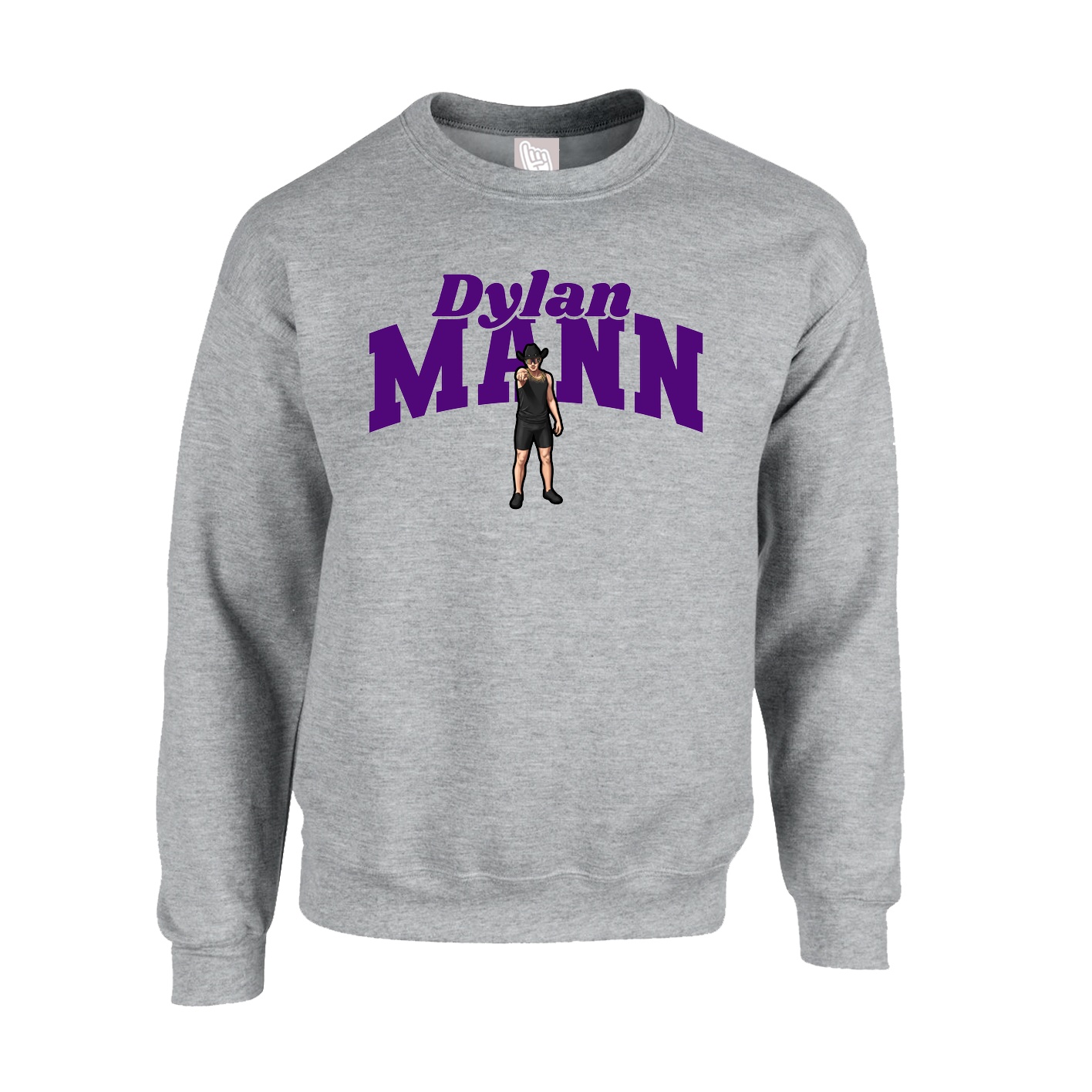 Fleece Crew — Signature Arch in Grey