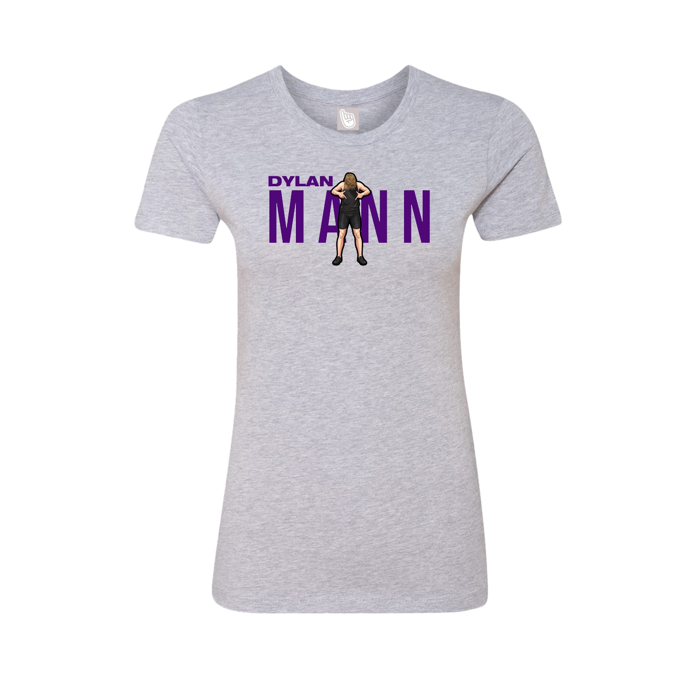Fitted Women's Tee — Player Name in Grey